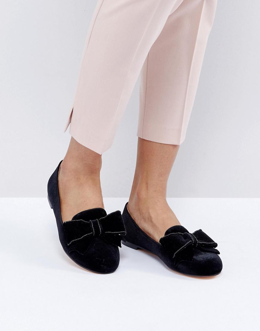 Lyst Office Fortress Bow Flat Shoes In Black Office Women S Black Fortress Bow Flat Shoes