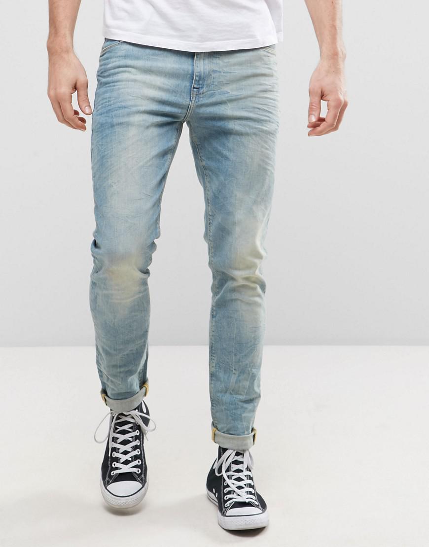 ASOS Denim Skinny Jeans In 12.5oz Bleach Wash Blue for Men Save 55