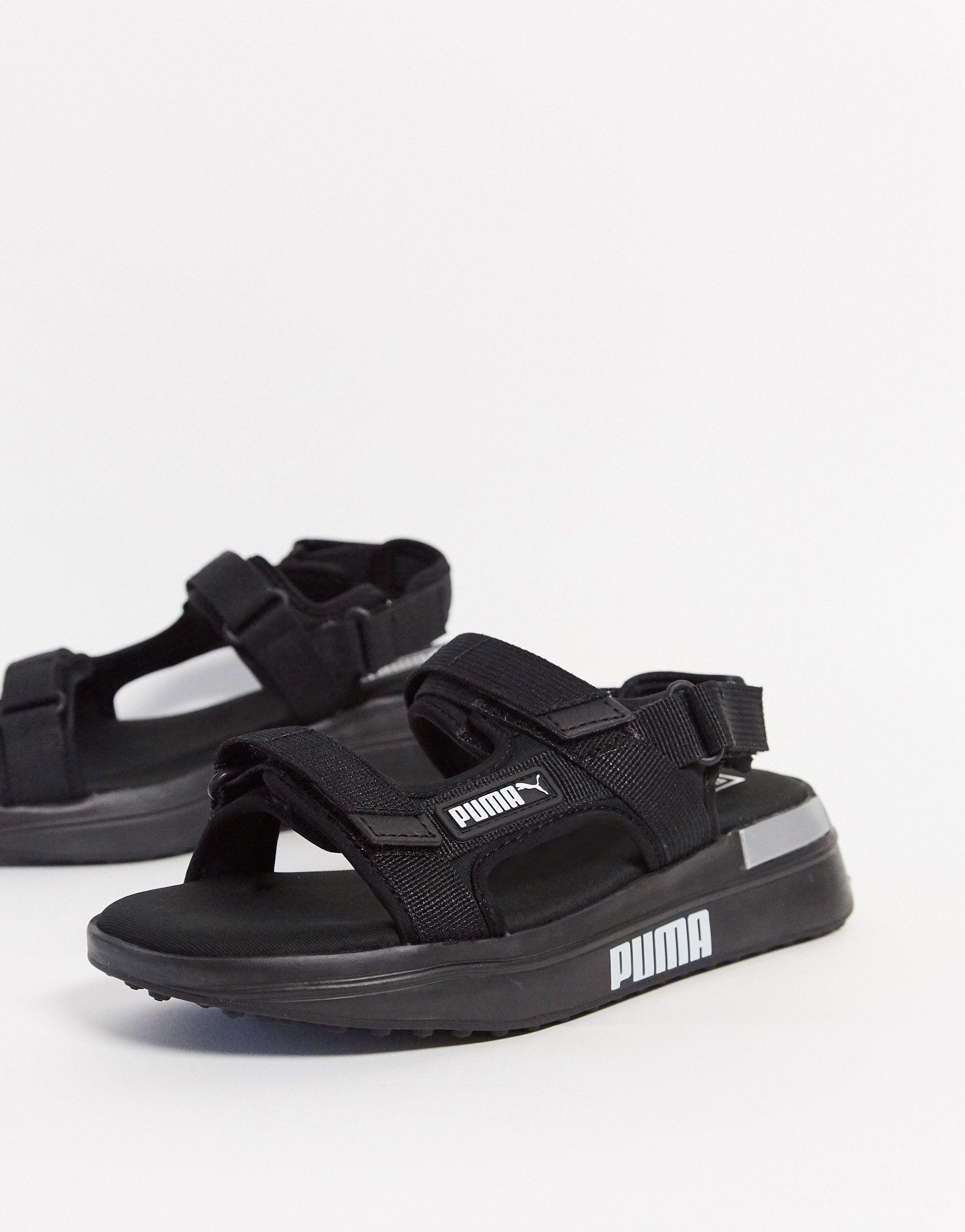 Puma Future Rider Sandals In Black Lyst Puma Future Rider Sandals In Black Lyst