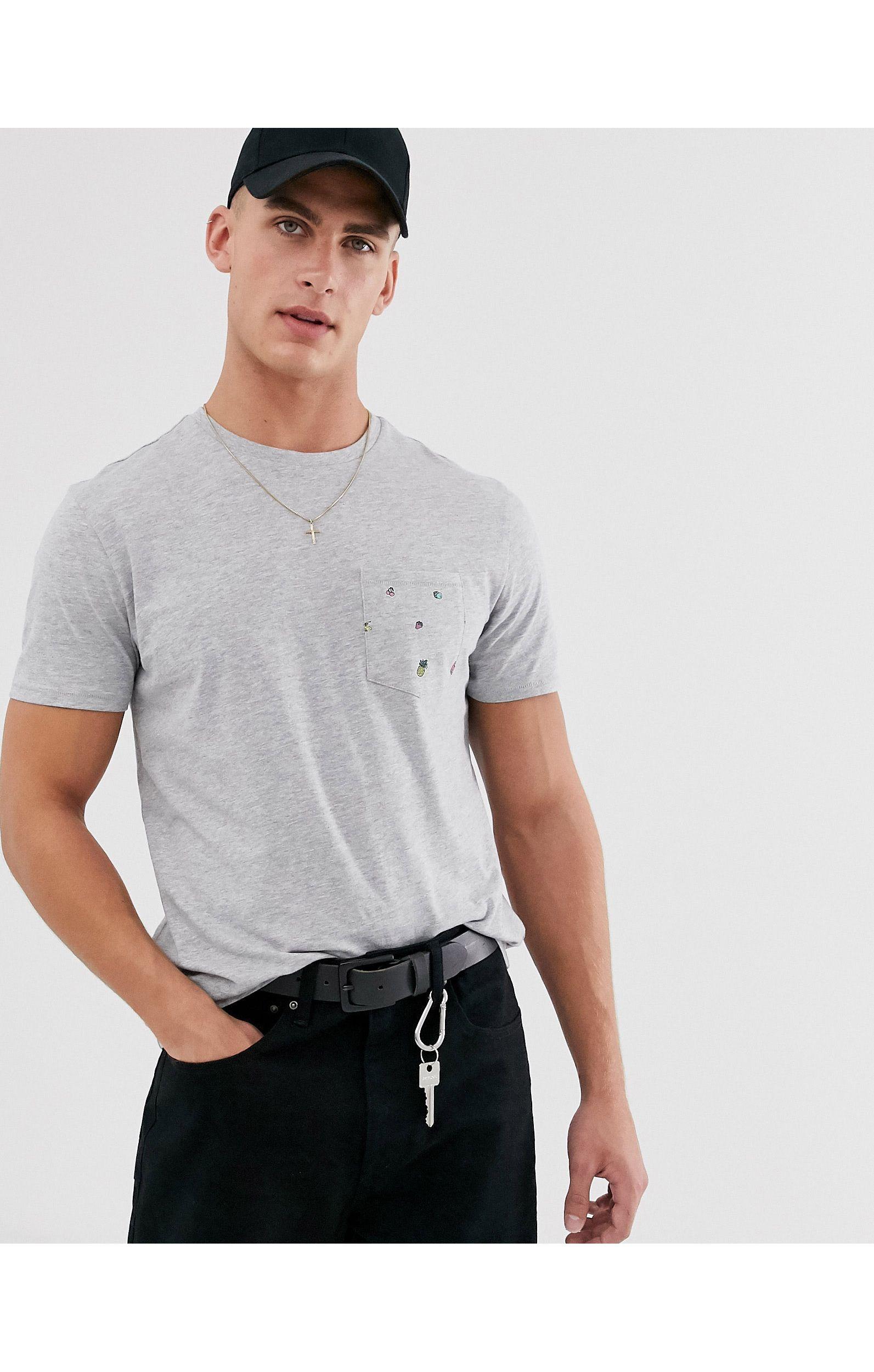 Threadbare Cotton Tropical Pocket Tshirt in Gray for Men Lyst