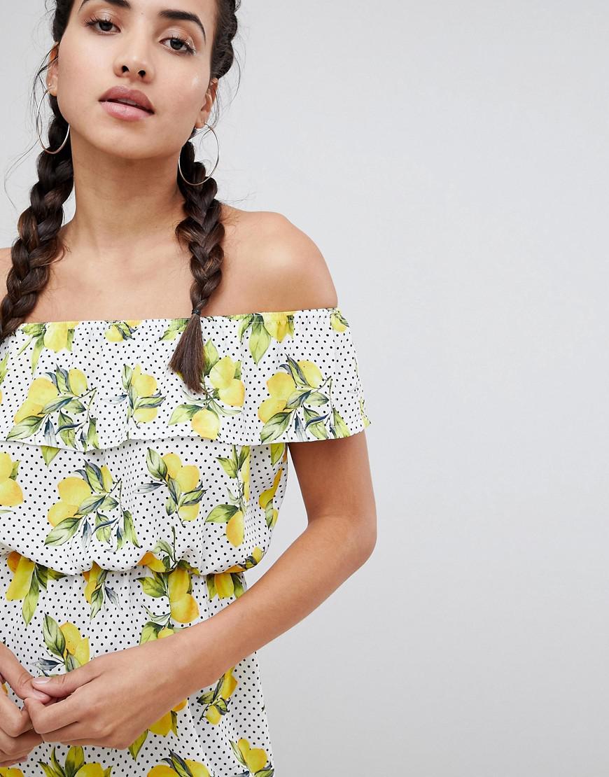 lemon bardot dress