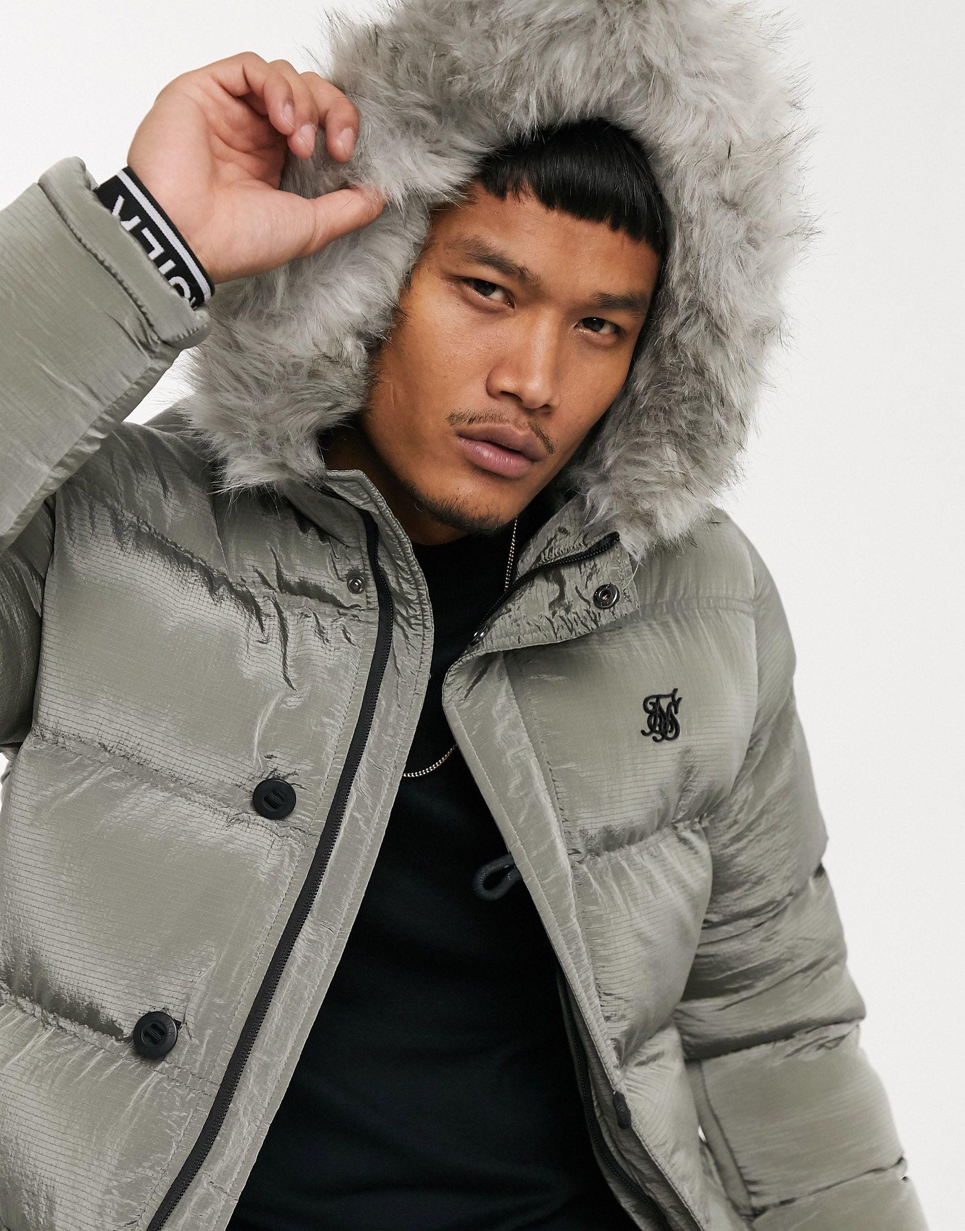 mens green parka coats with fur hood
