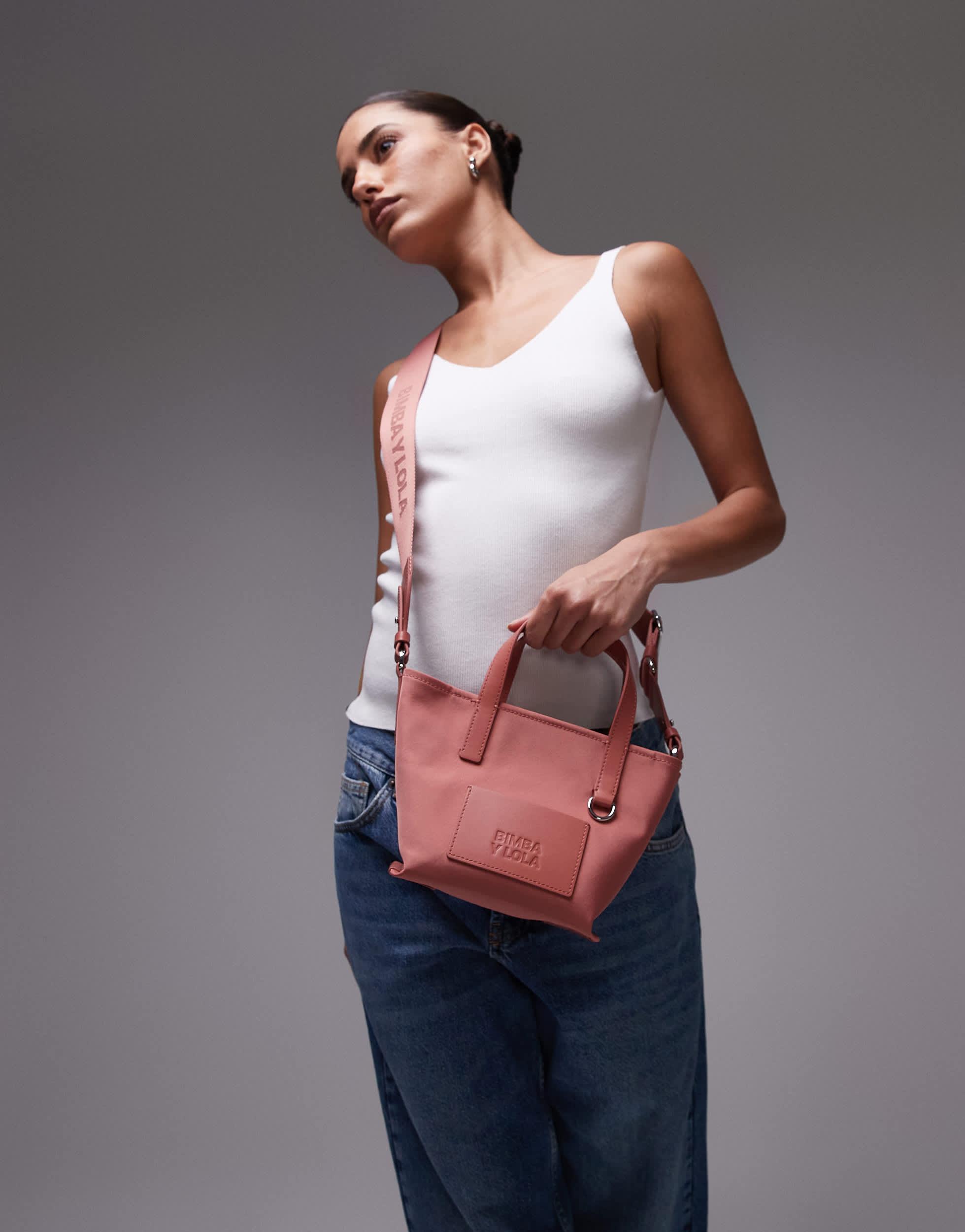 【BIMBA Y LOLA】キャノピーミニトートバッグ Mini ocher Canopy handbag