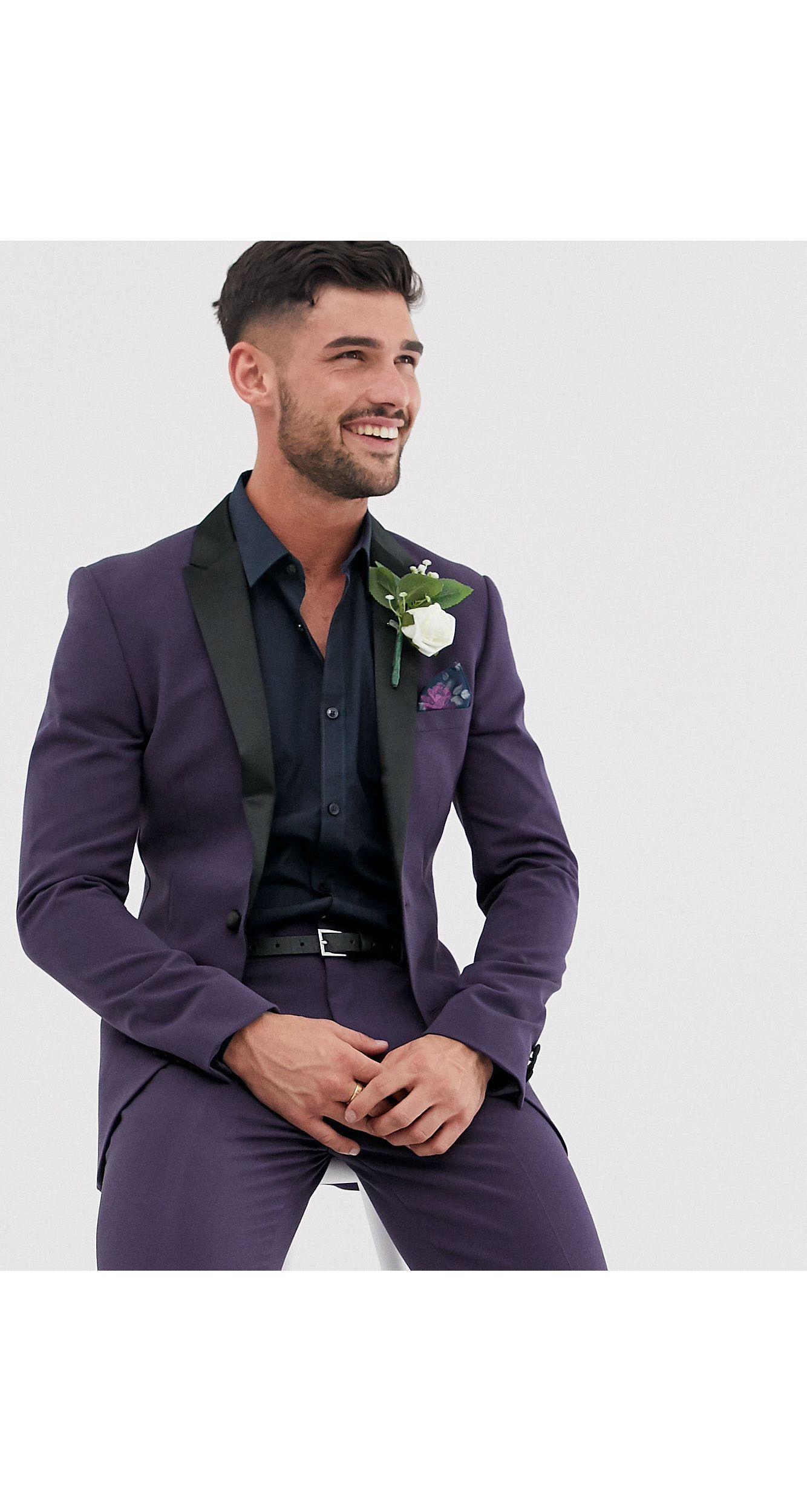 purple wedding tuxedo