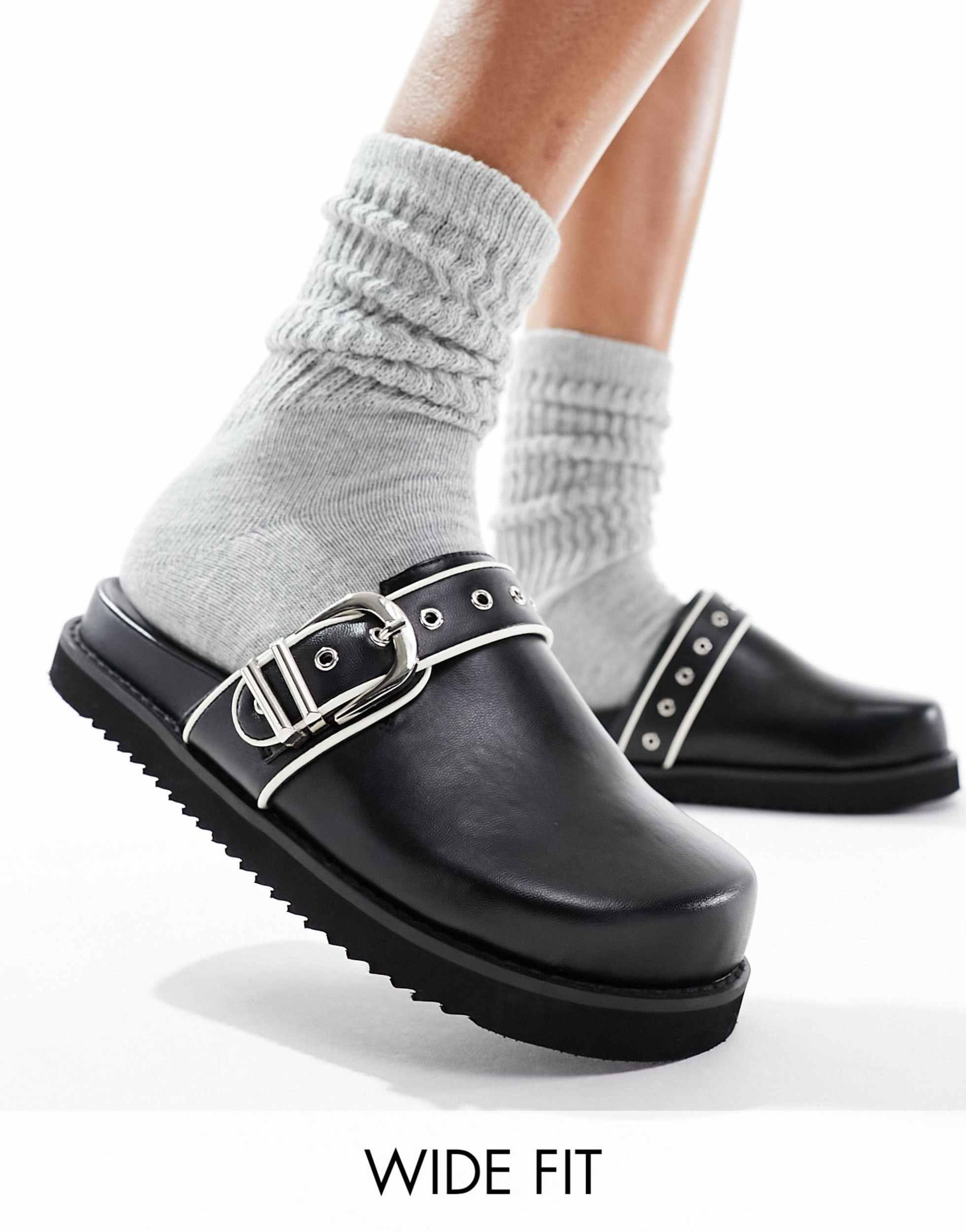 Wide fit muiltjes sale