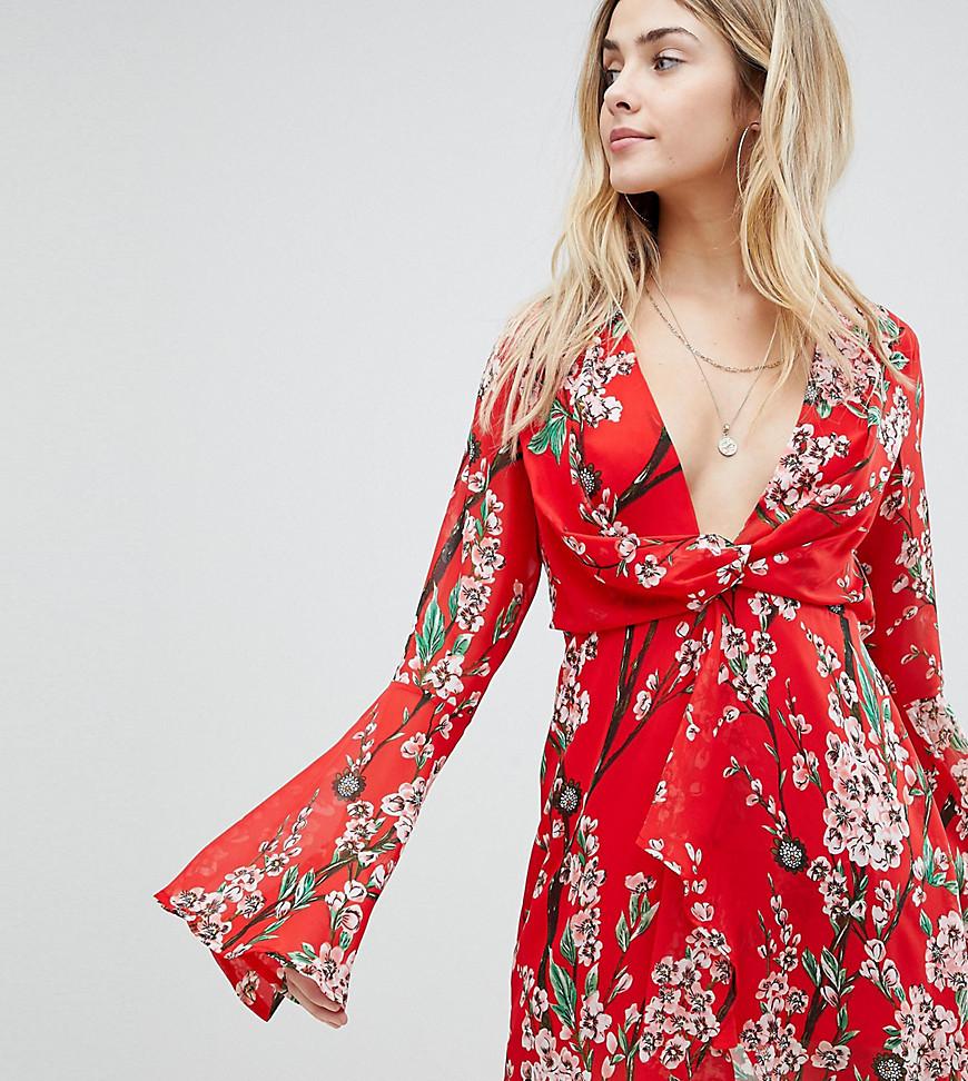 Buy boohoo red floral dress> OFF-74%