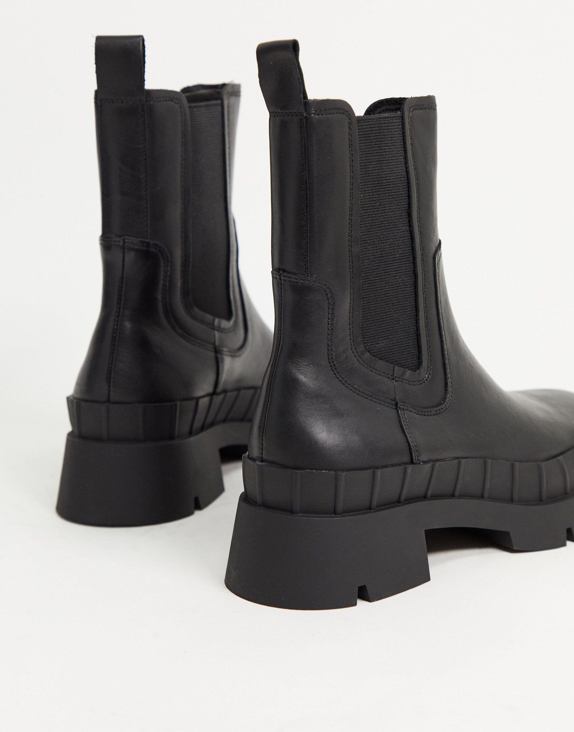 Botas Chelsea negras con suela gruesa Mango de Cuero de color Negro | Lyst