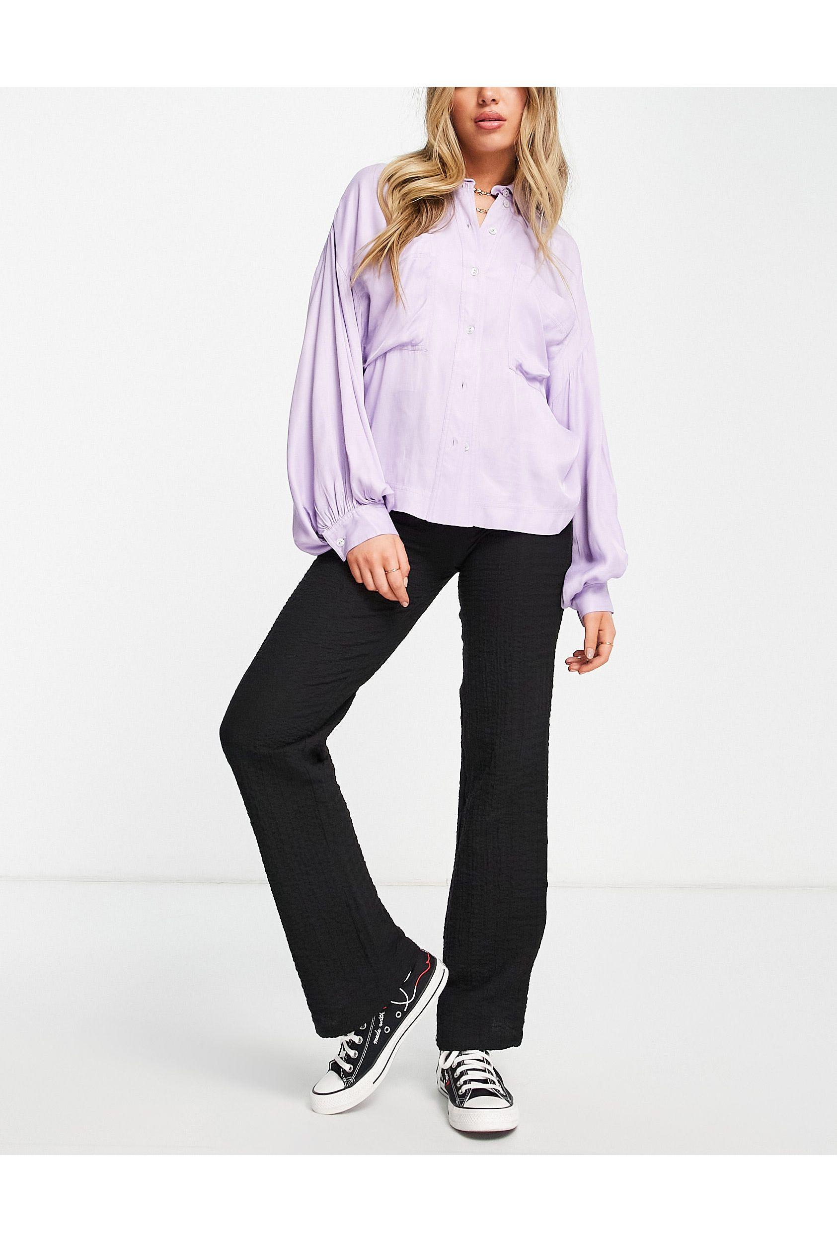 Crinkle wide leg pants 