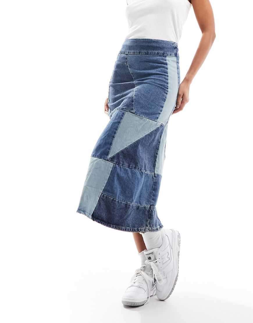 Patchwork Pink Leather Skirt Asos Mango Capsule Patchwork Denim