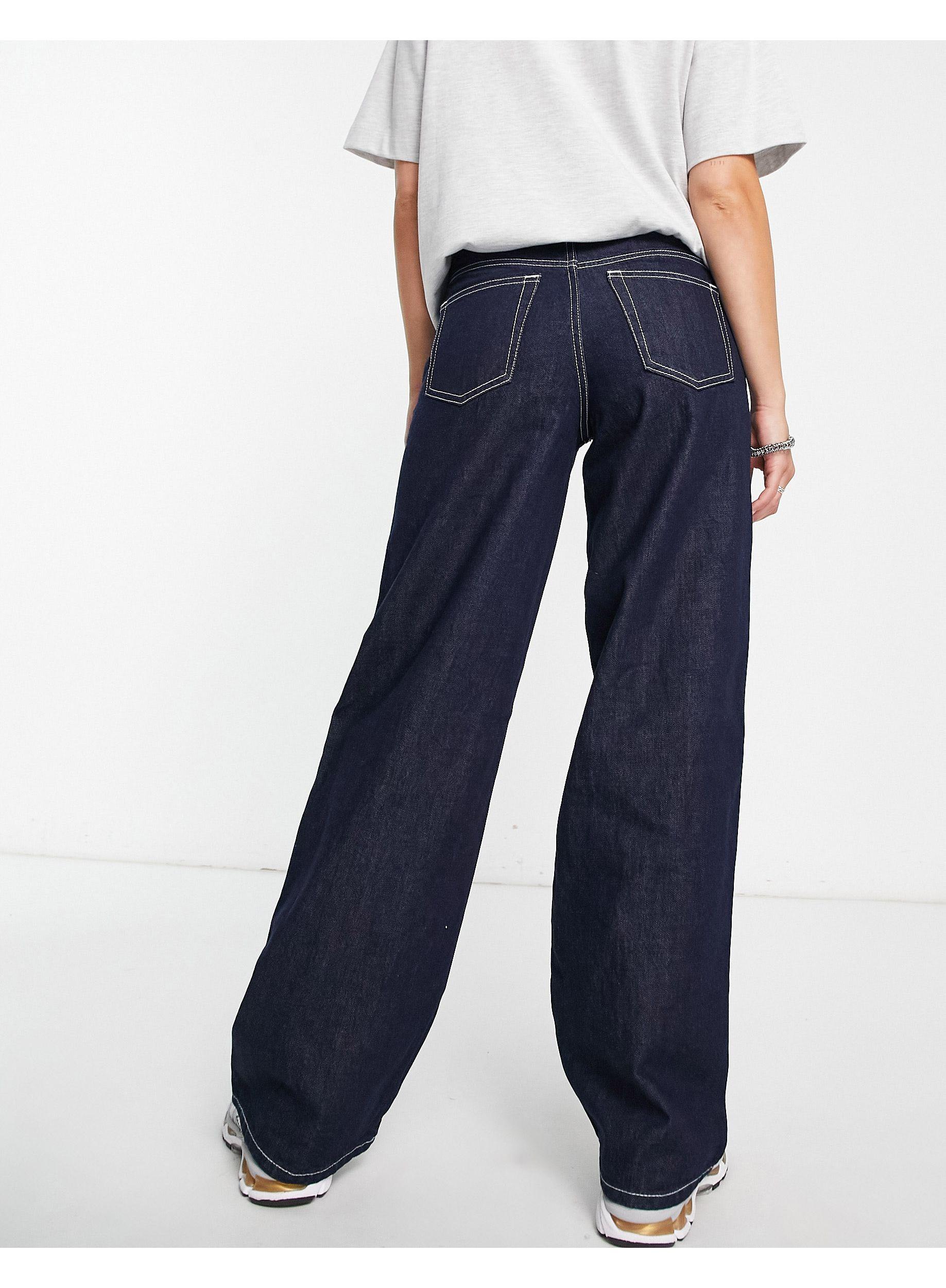 Weekday – ample – jeans mit geradem bein mit niedriger bundhöhe in Blau |  Lyst DE