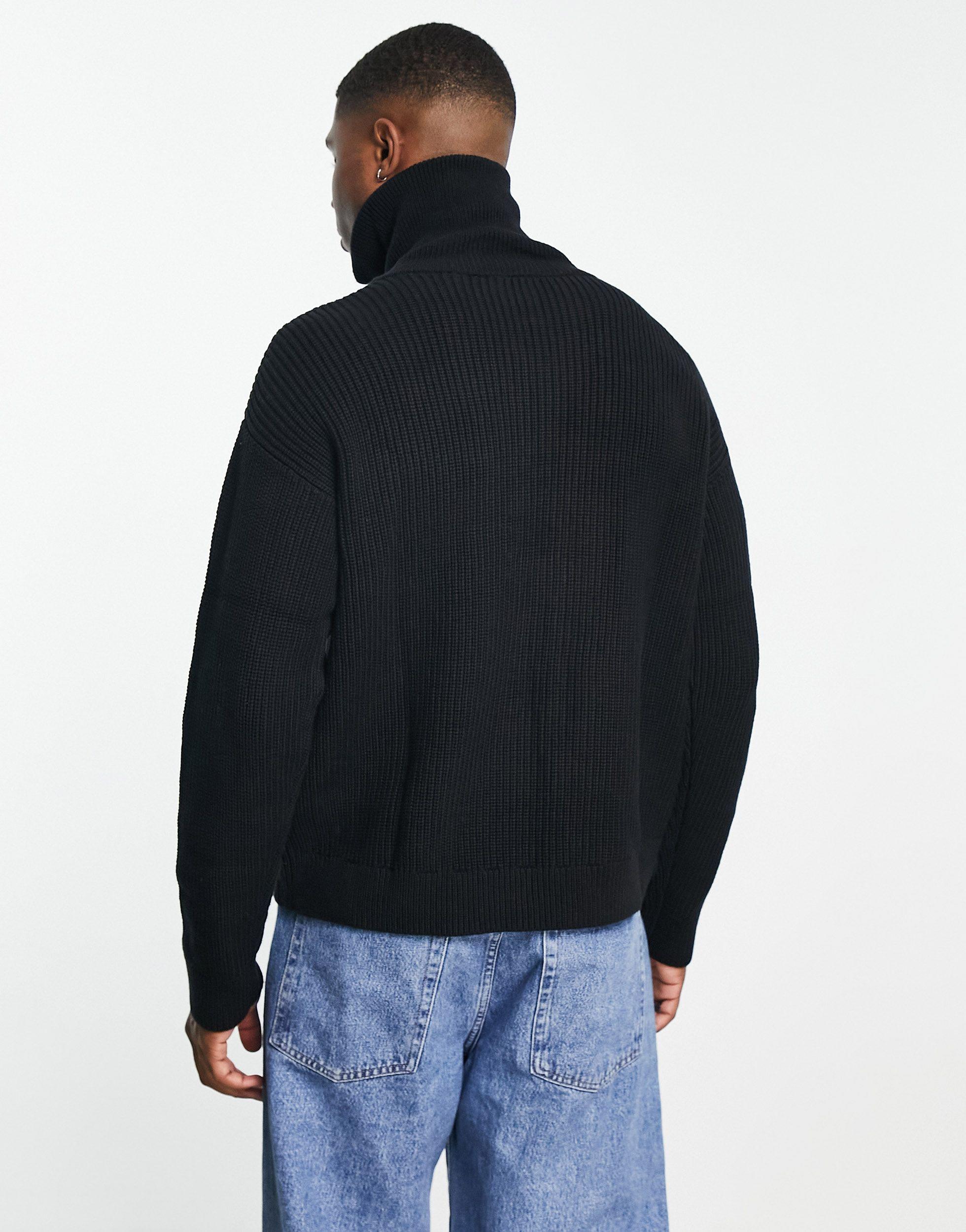 Weekday Harry Knitted Half Zip Blue for | Lyst