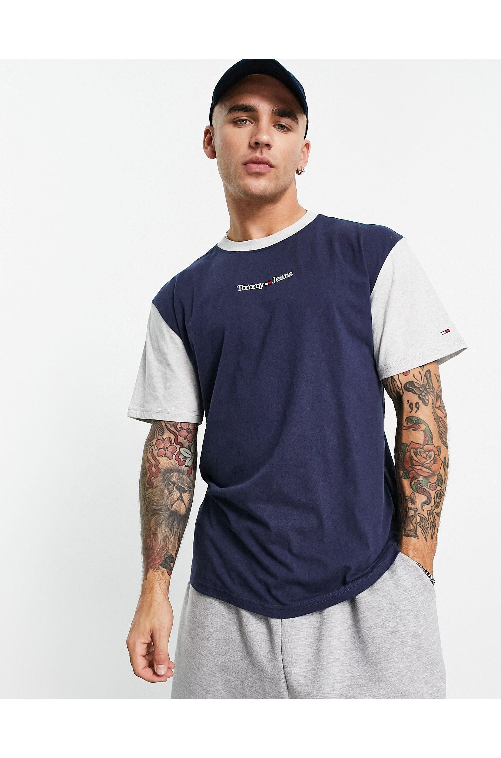 Tommy Hilfiger Classic Logo Contrast T-shirt in Blue for Men | Lyst