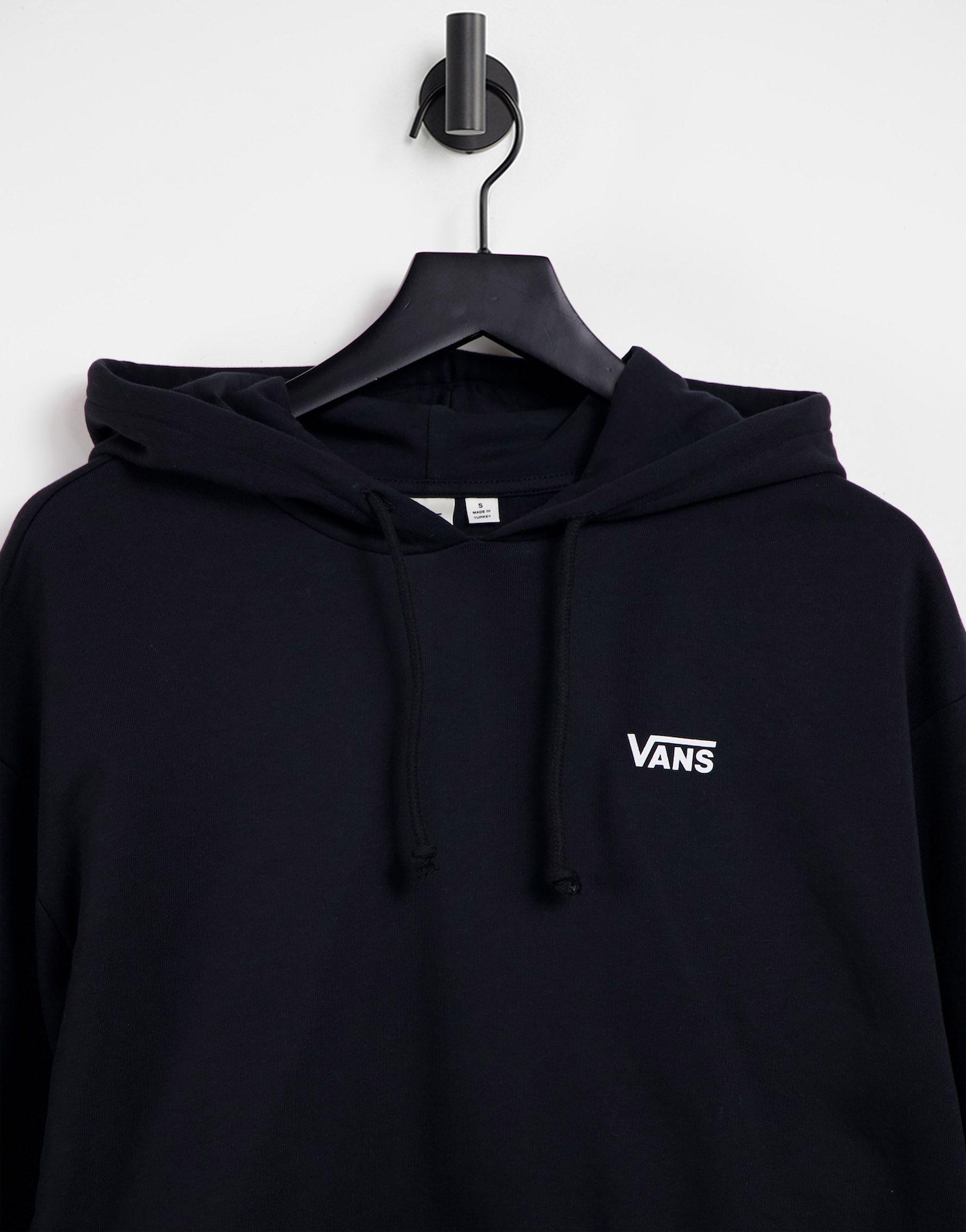 black hoodie small logo