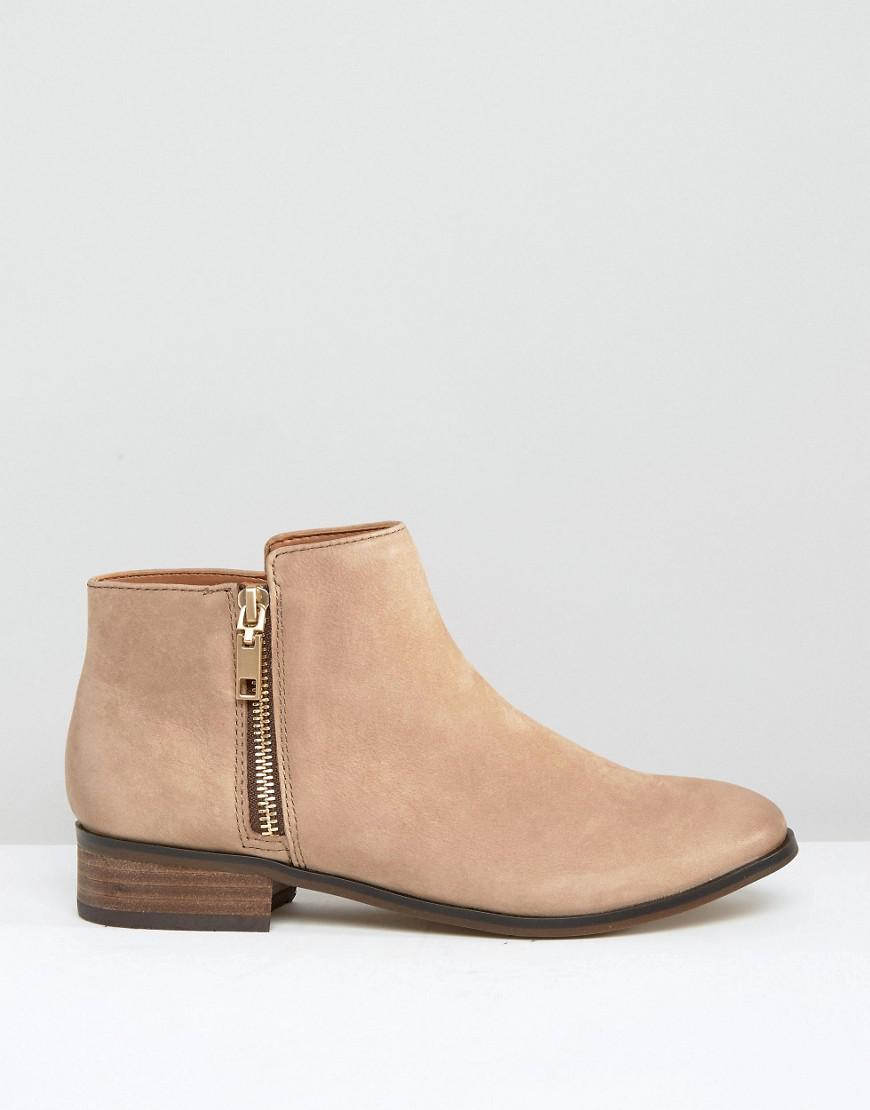 taupe flat ankle boots