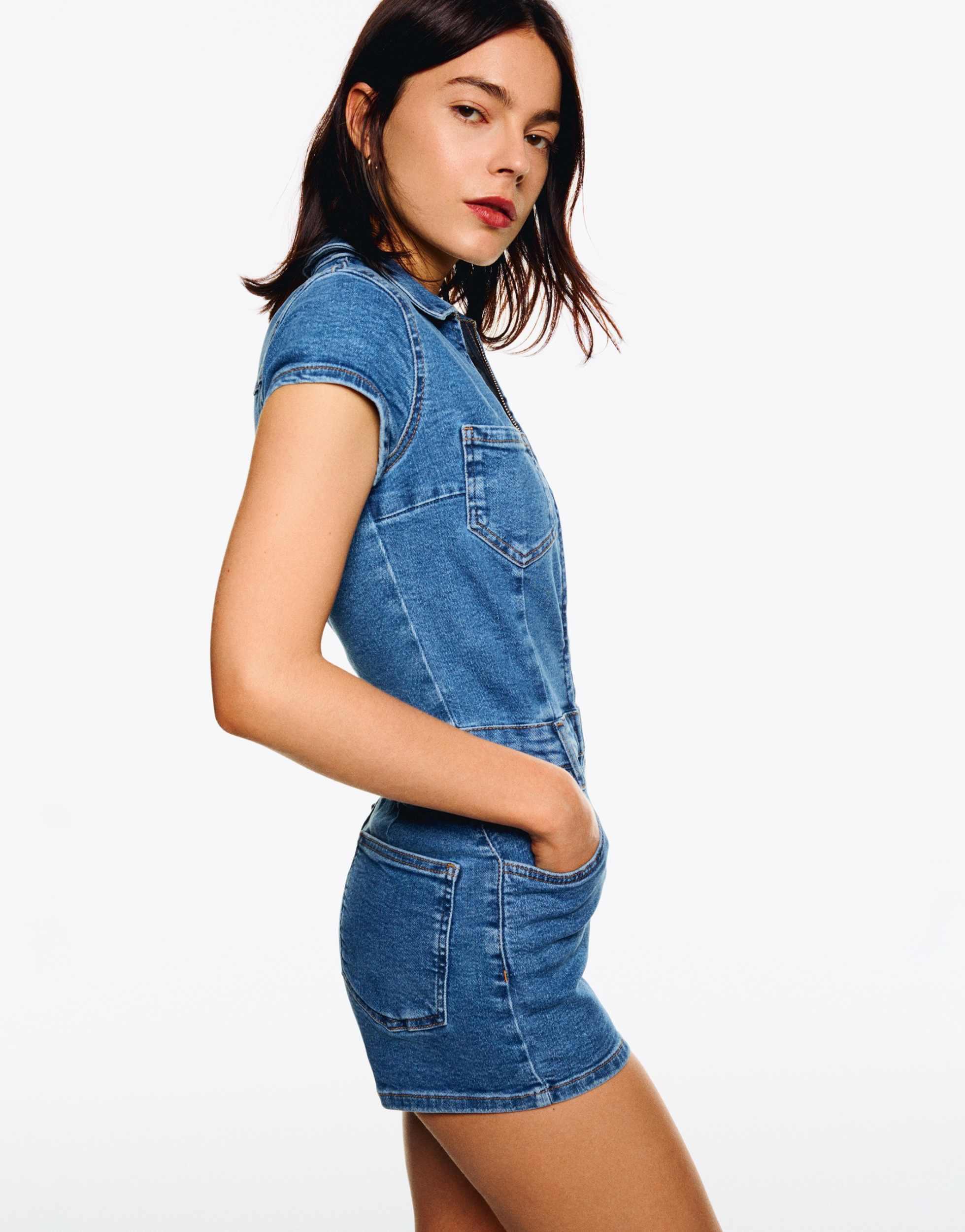 Combinaison Ajustée Bershka – Noir, Taille S, Avec étiquettes