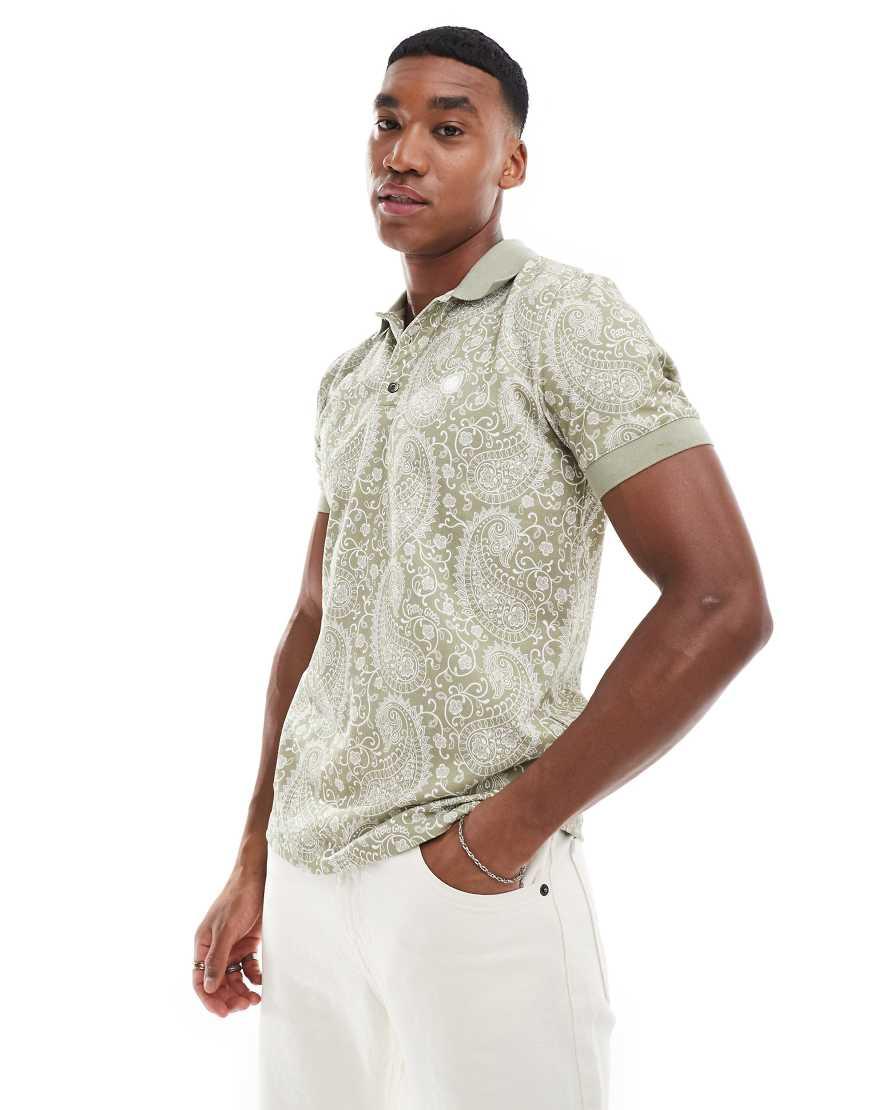 Pretty Green Pretty Paisley Print Polo Shirt in White for Men Lyst UK