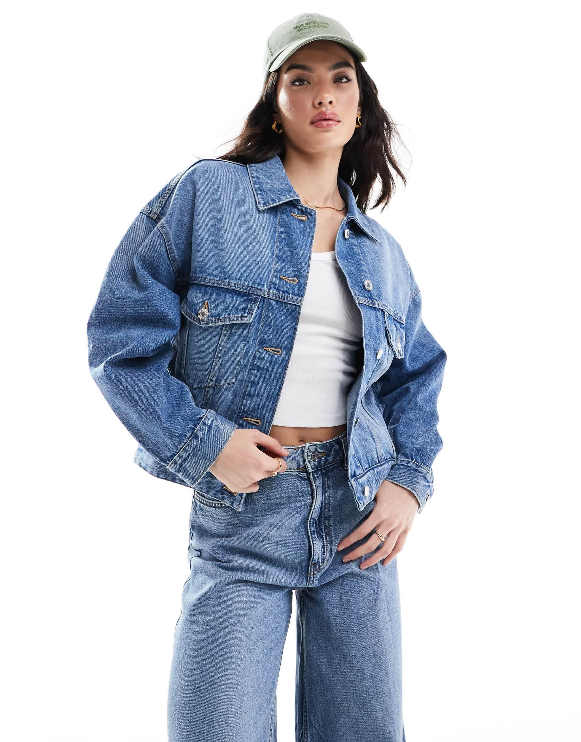 Bershka Oversized Denim Jacket in Blue Lyst Australia