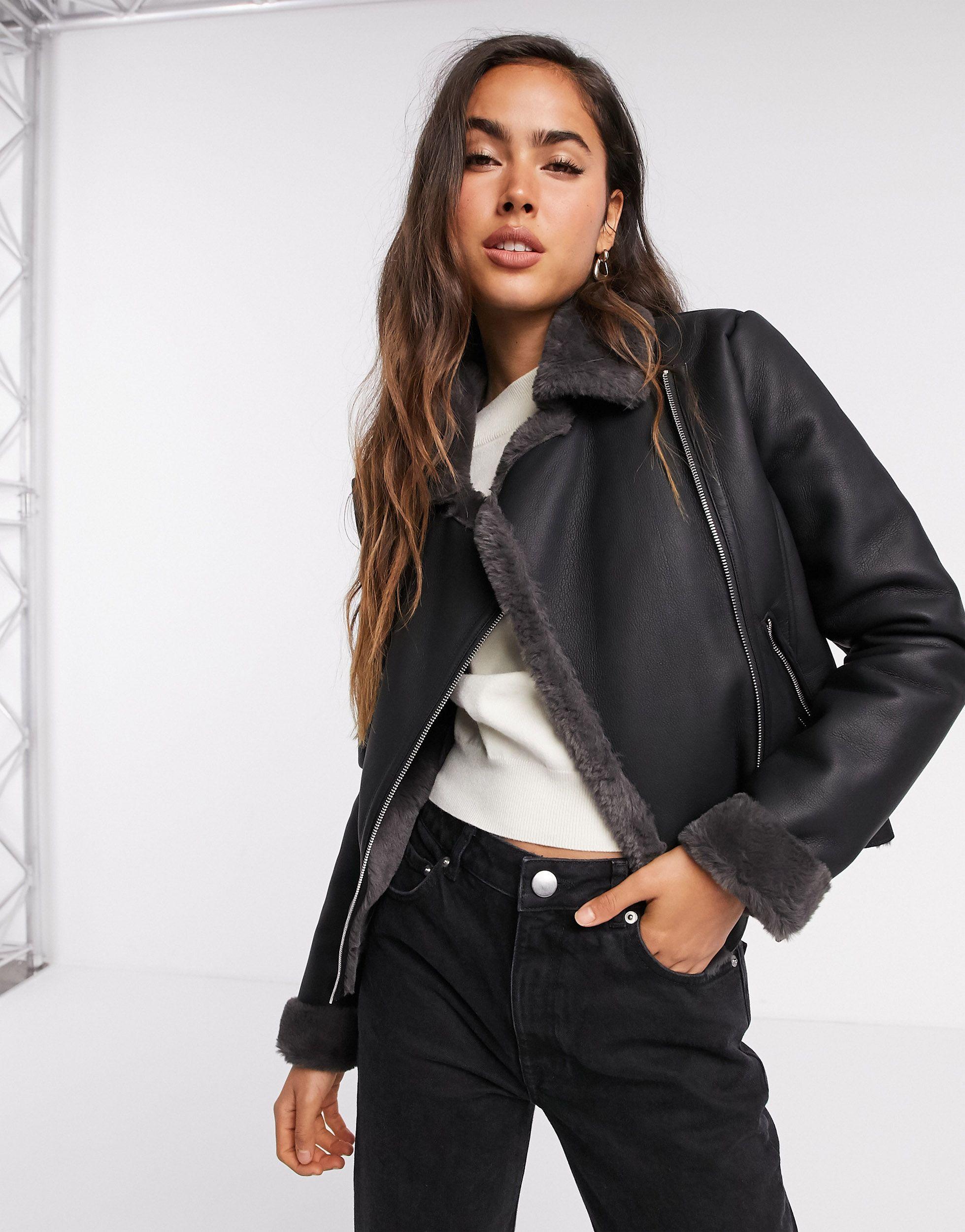 Mango Aviator Jacket in Black | Lyst