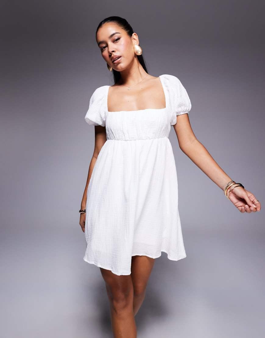 Princess Polly Let's Dance Cheesecloth Puff Sleeve Open Tie Back