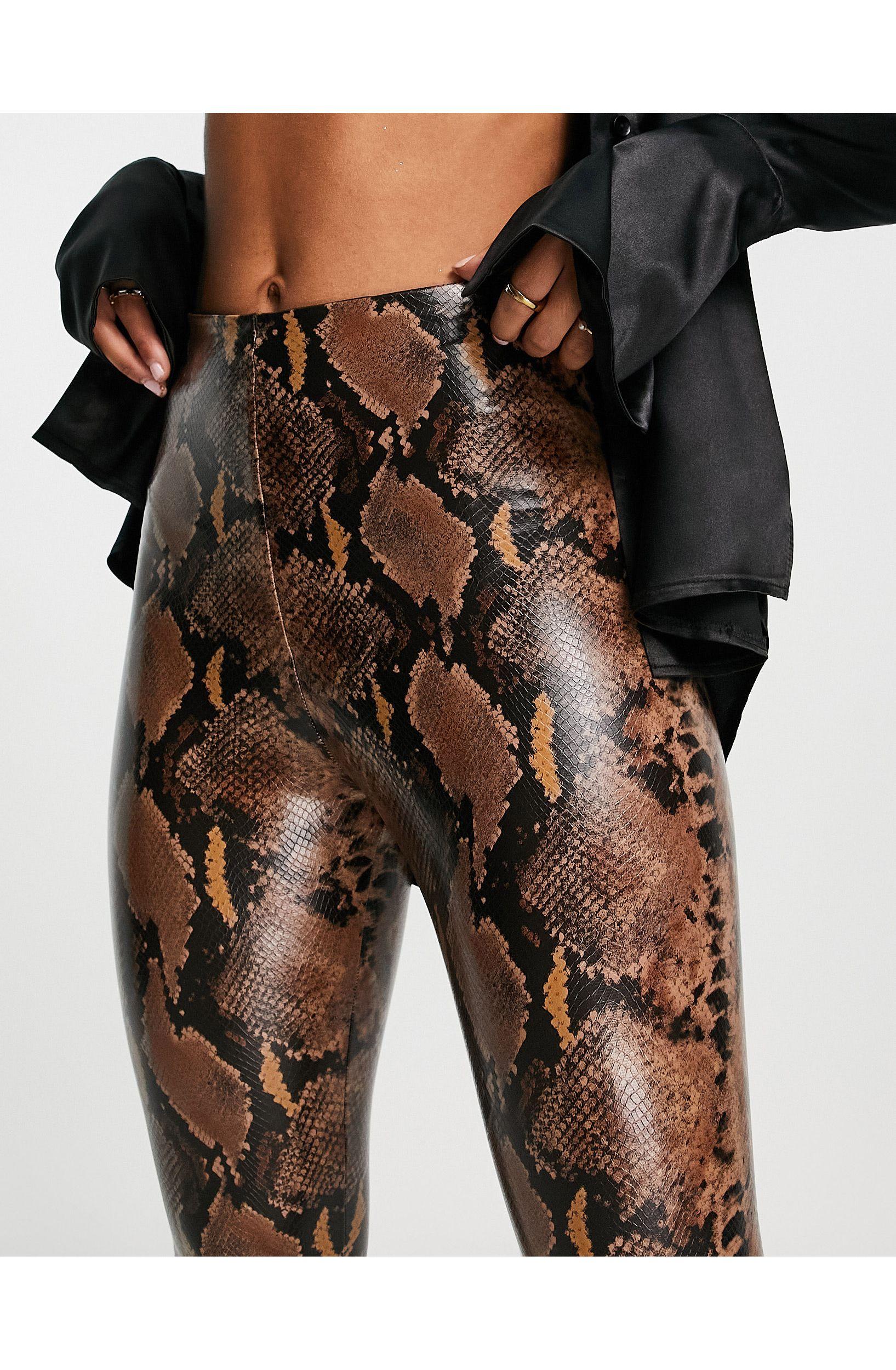 Commando Faux Leather Perfect Control Snake Print leggings in