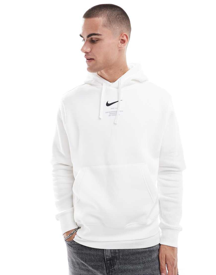 Nike white club hoodie sale