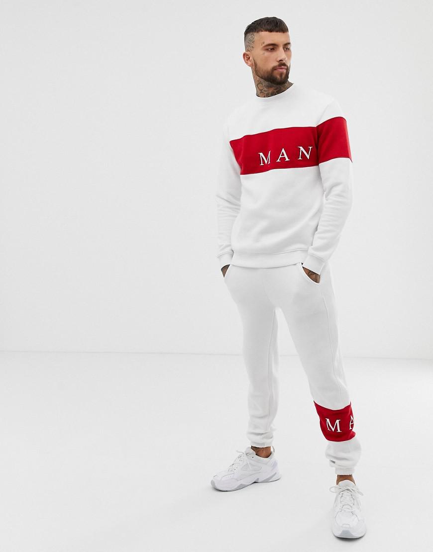 boohooman white tracksuit
