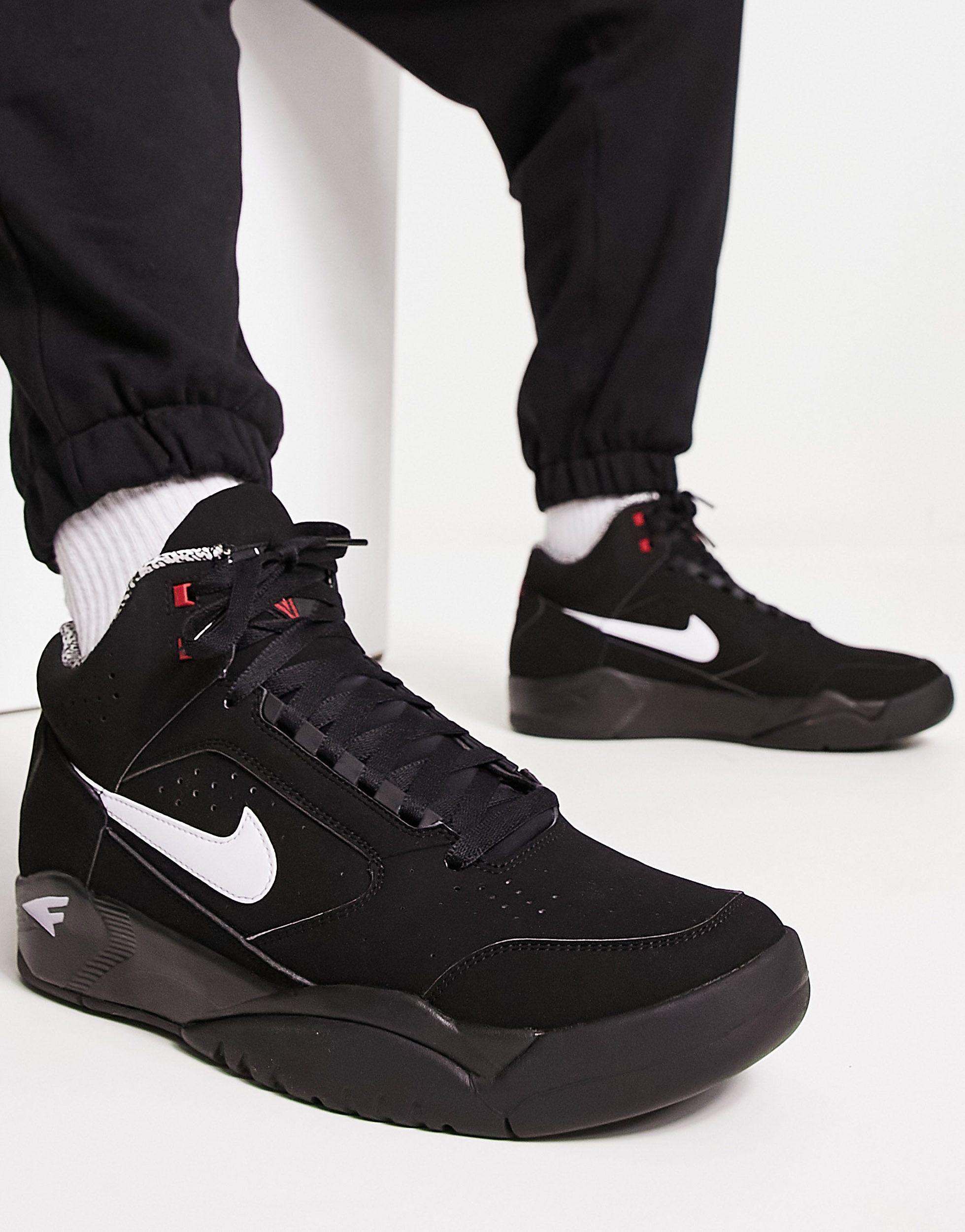 Nike Air Flight Lite Mid Sneakers in Black for Men | Lyst