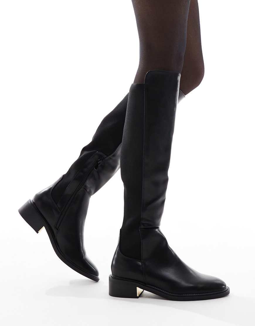 Botas De Montar Negras Latte De de SEQWL Wide Fit de color Negro