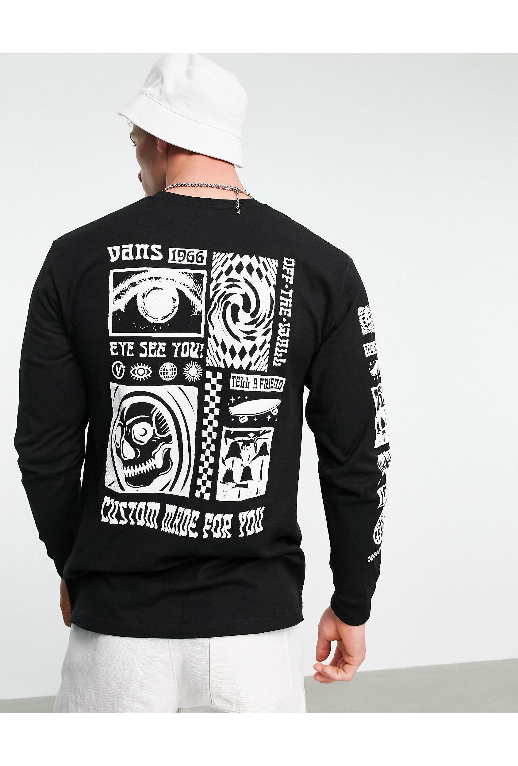 Vans Cotton Eye See You Back Print Long Sleeve T-shirt in Black for Men |  Lyst