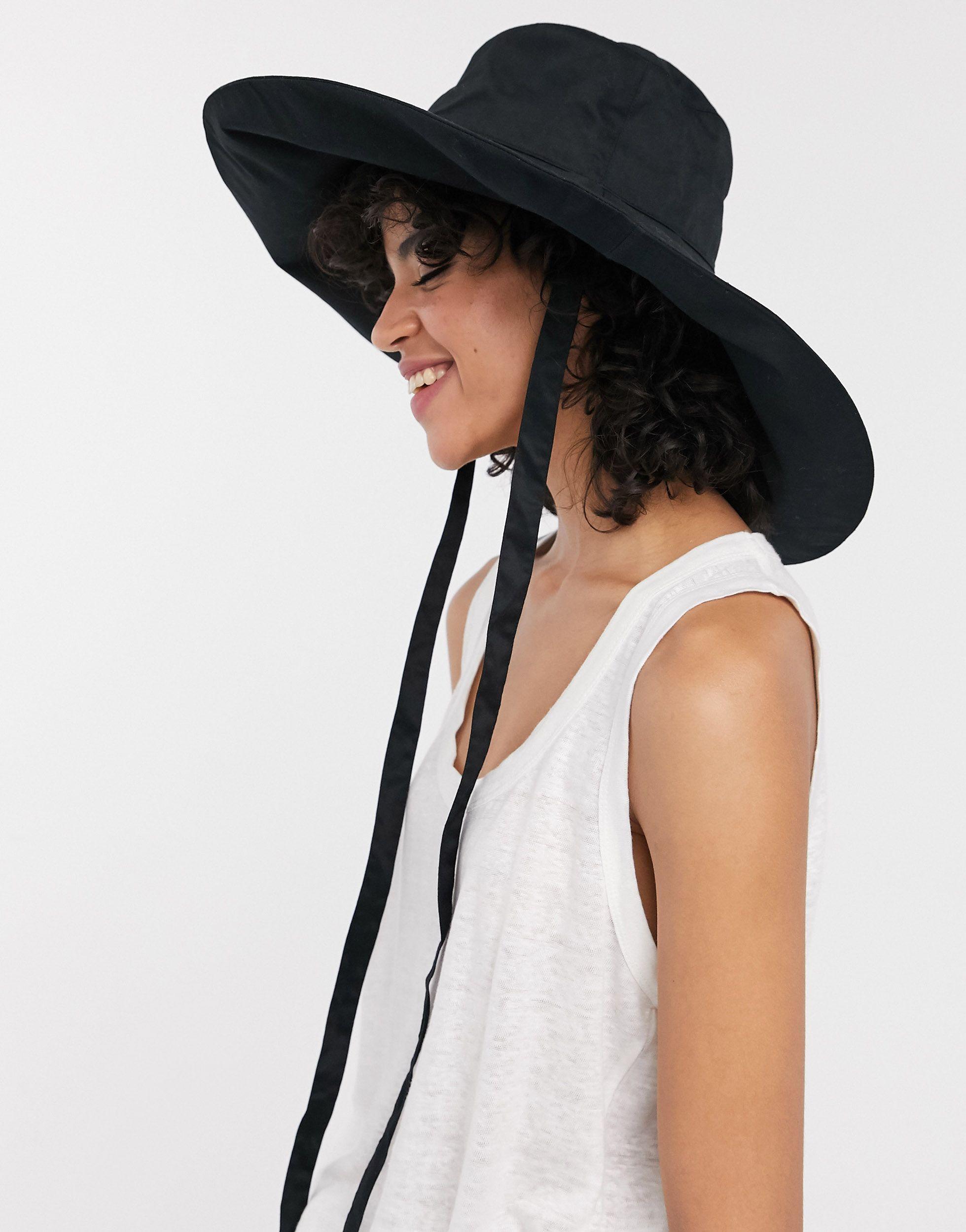 & Other Stories Wide Brim Bucket Hat With Ties in Black | Lyst UK