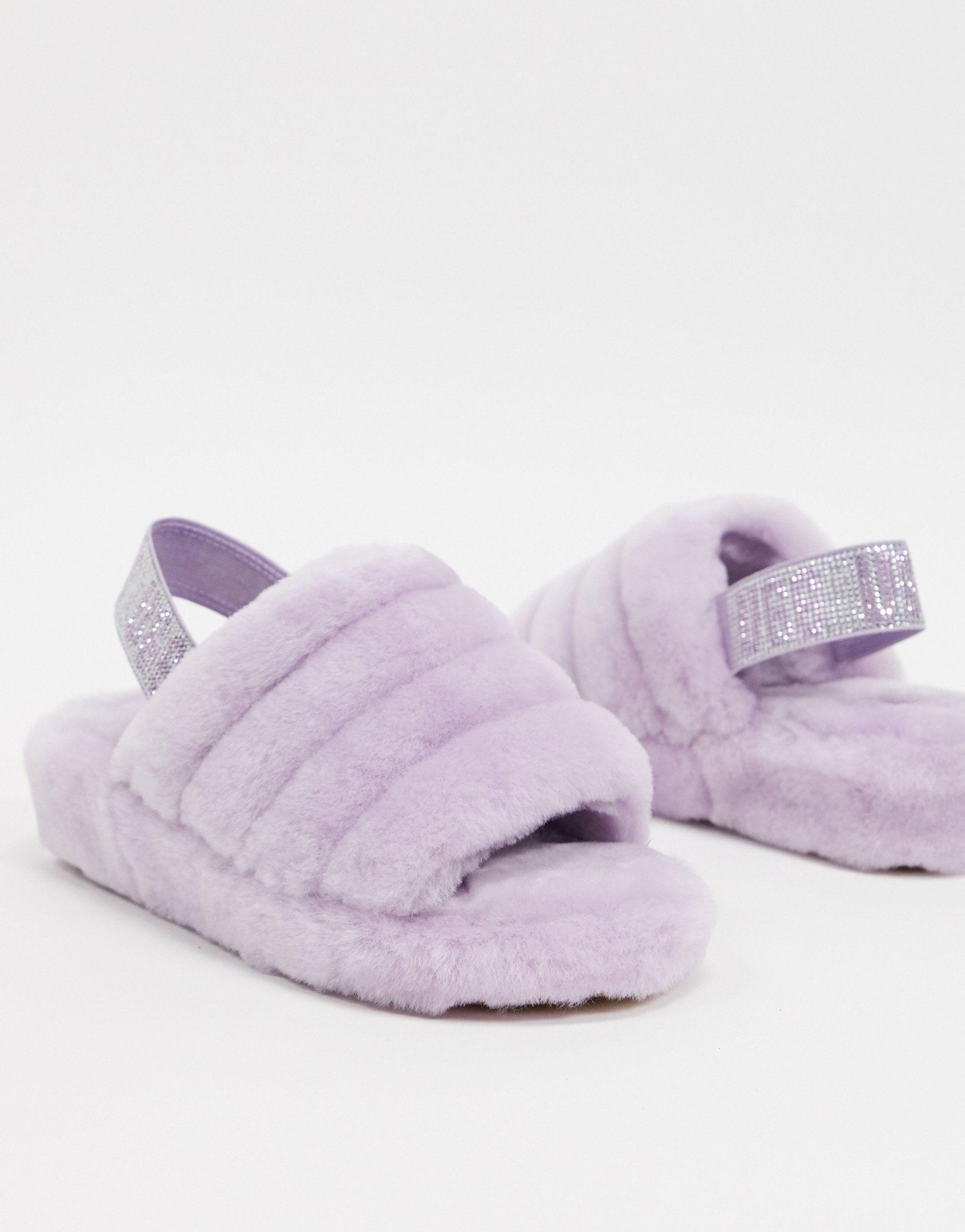 UGG Fluff Yeah Bling Slide Slippers in Purple | Lyst