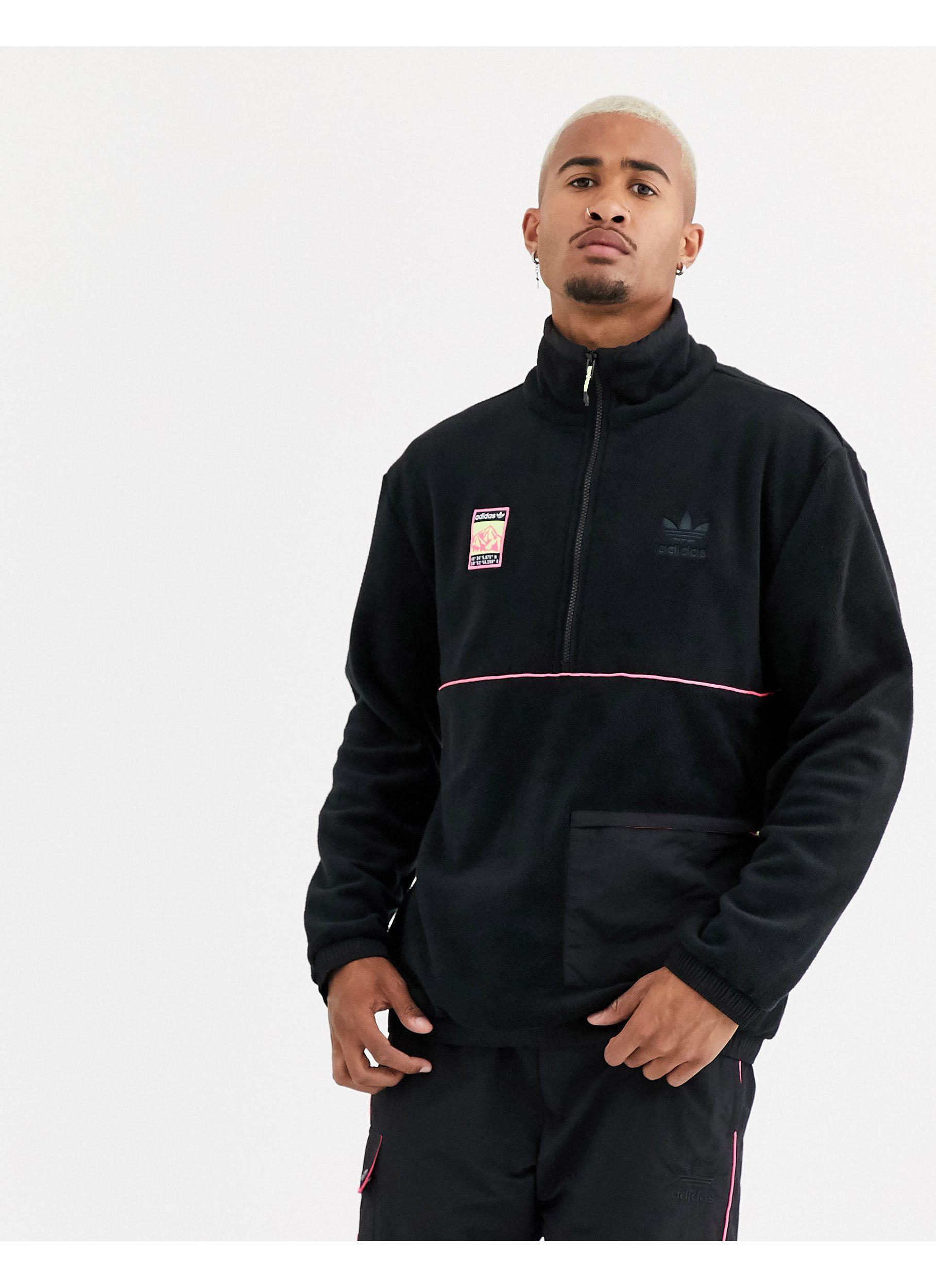 adidas Originals Adiplore Polar Fleece Jacket in Black for Men - Lyst