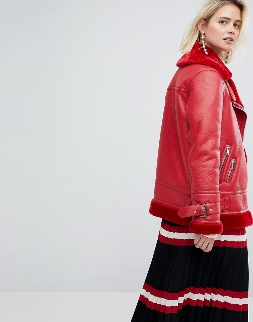 warehouse aviator jacket black