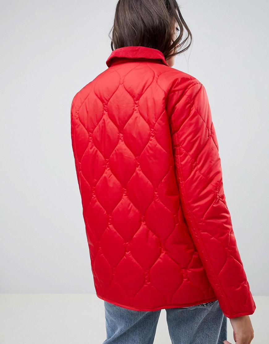 Lyst ASOS Quilted Jacket in Red