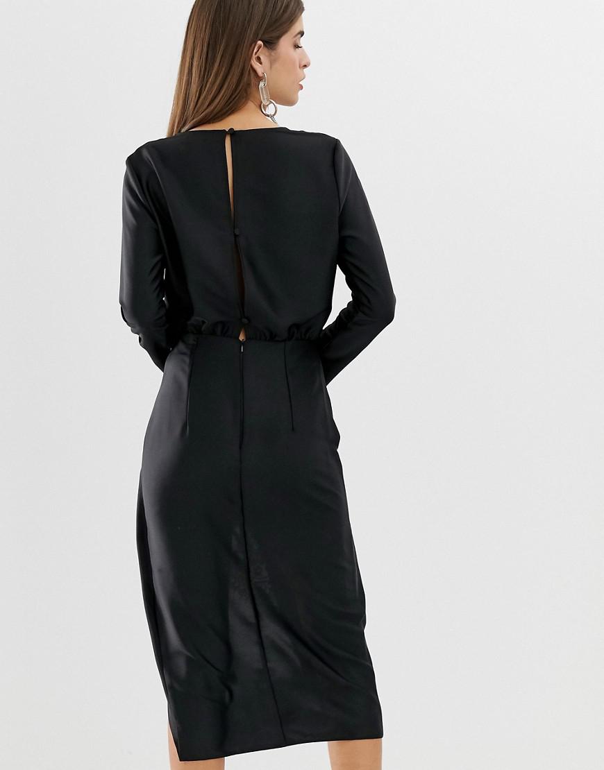 river island wrap dress with lace detail