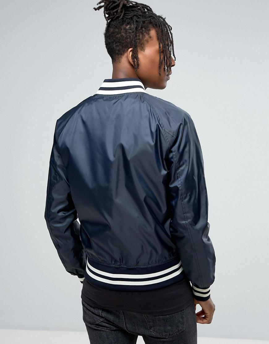 Champion Bomber Jacket With Large Logo in Black for Men | Lyst