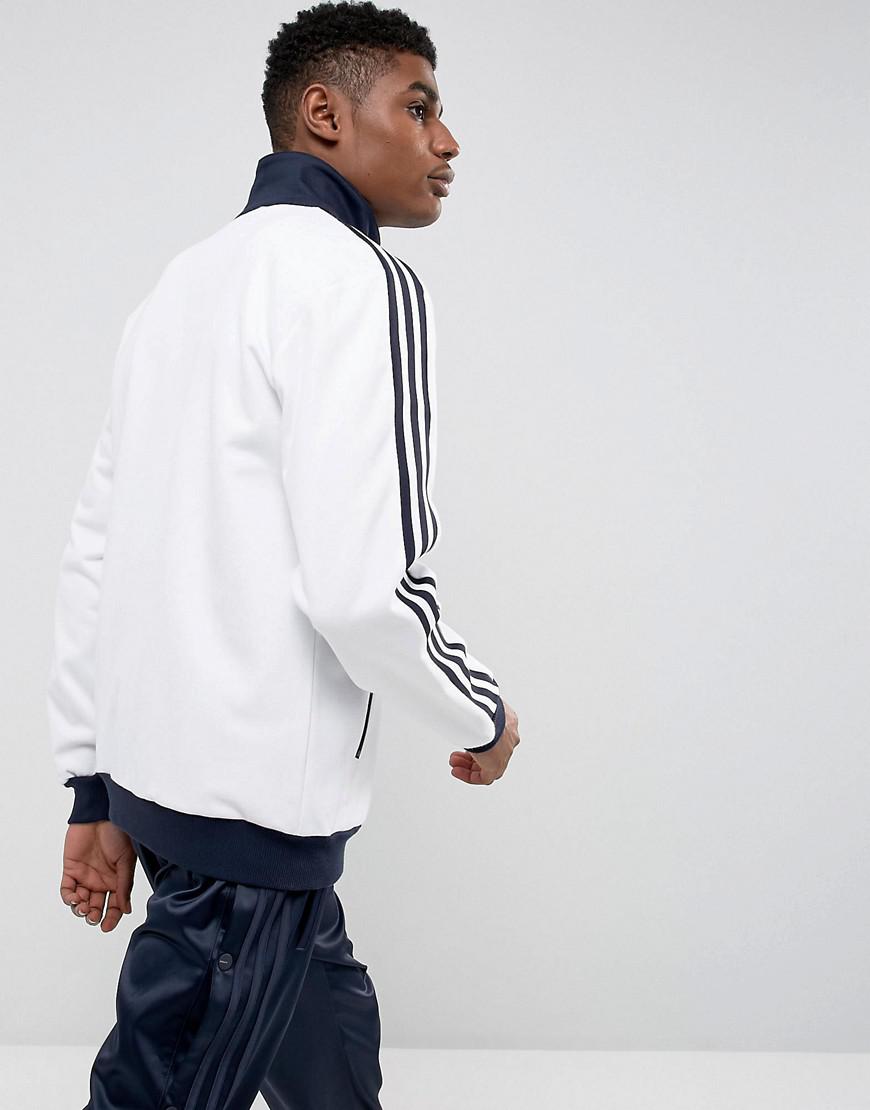 adidas Originals Cotton Beckenbauer Track Jacket In White Br4222 for Men |  Lyst