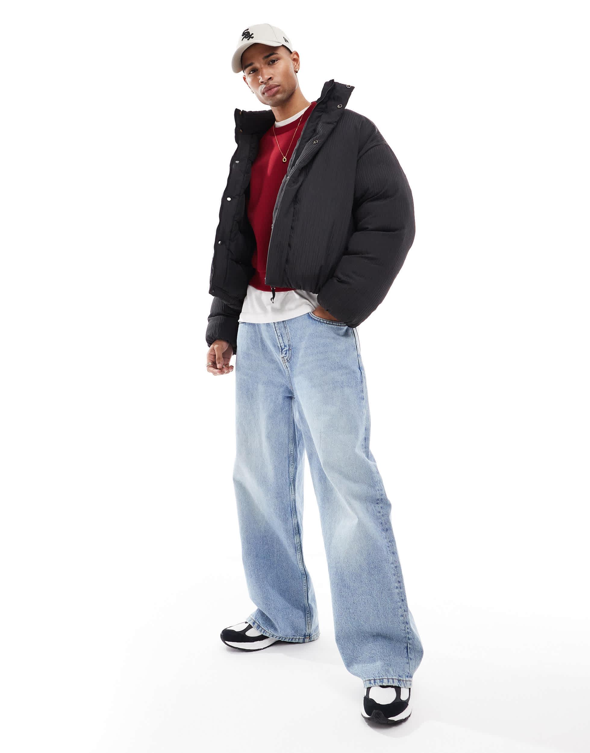 Fausse Fourrure Homme Bershka Veste Fourrure Doudoune Veste Noir