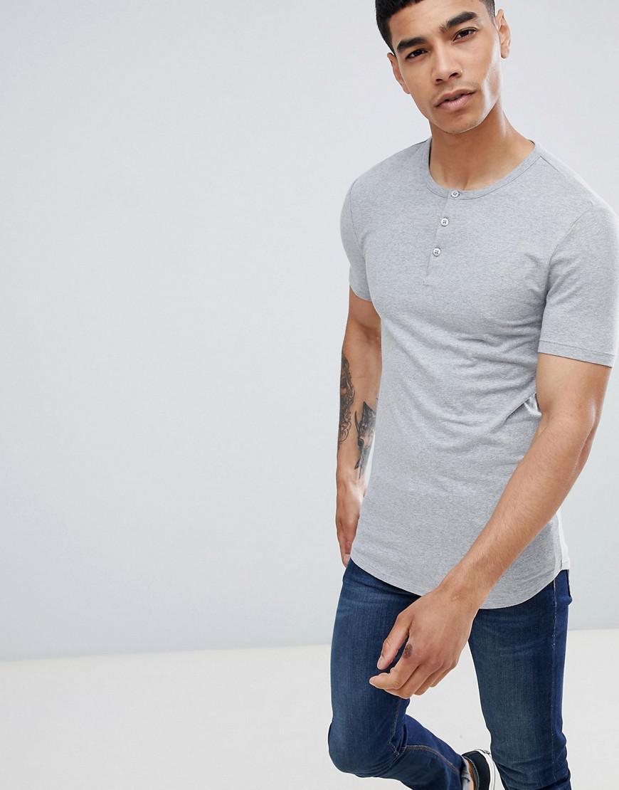 muscle fit grandad t shirt