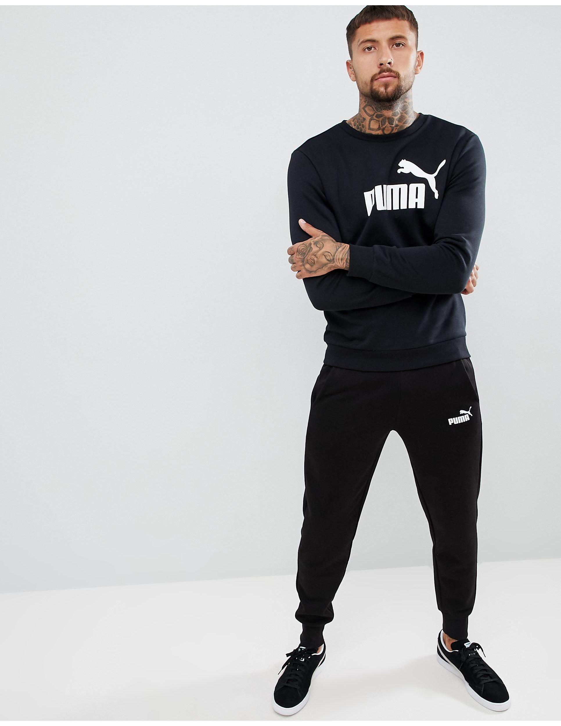 puma essential skinny joggers in black