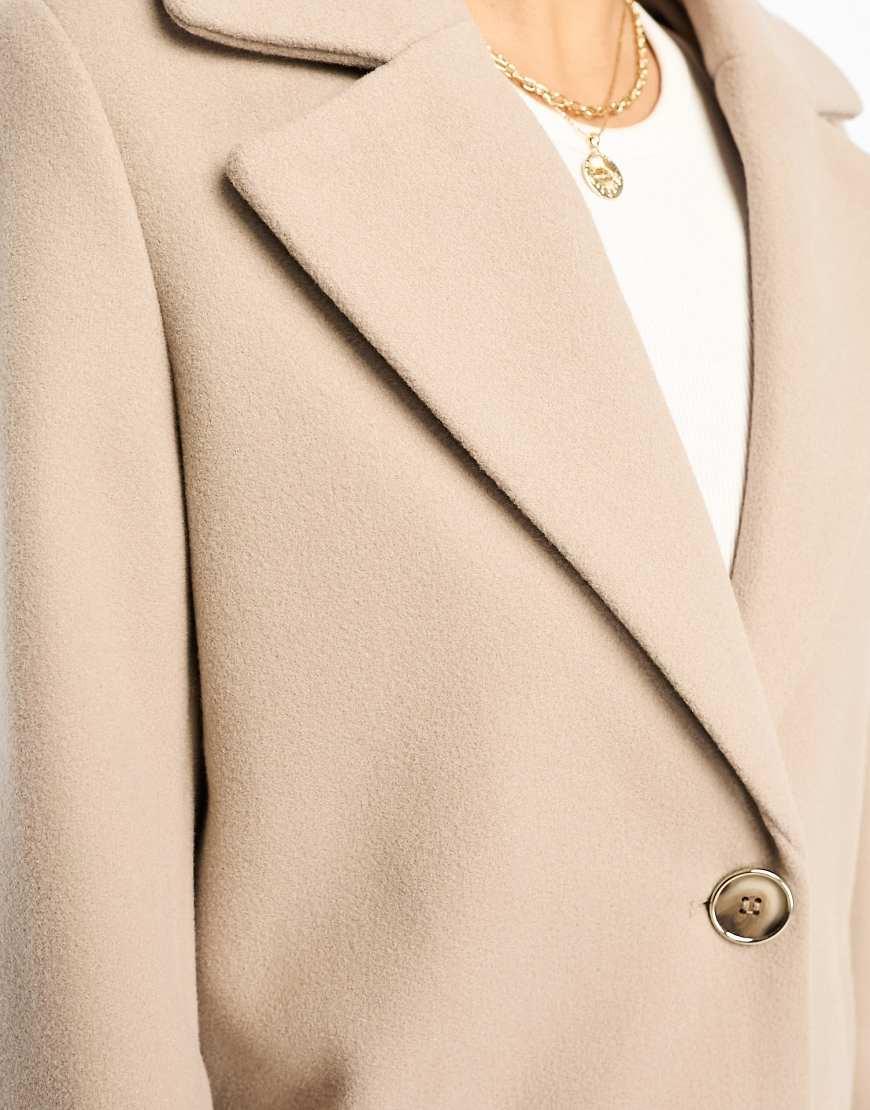 River Island Short Wool Coat in Natural Lyst UK