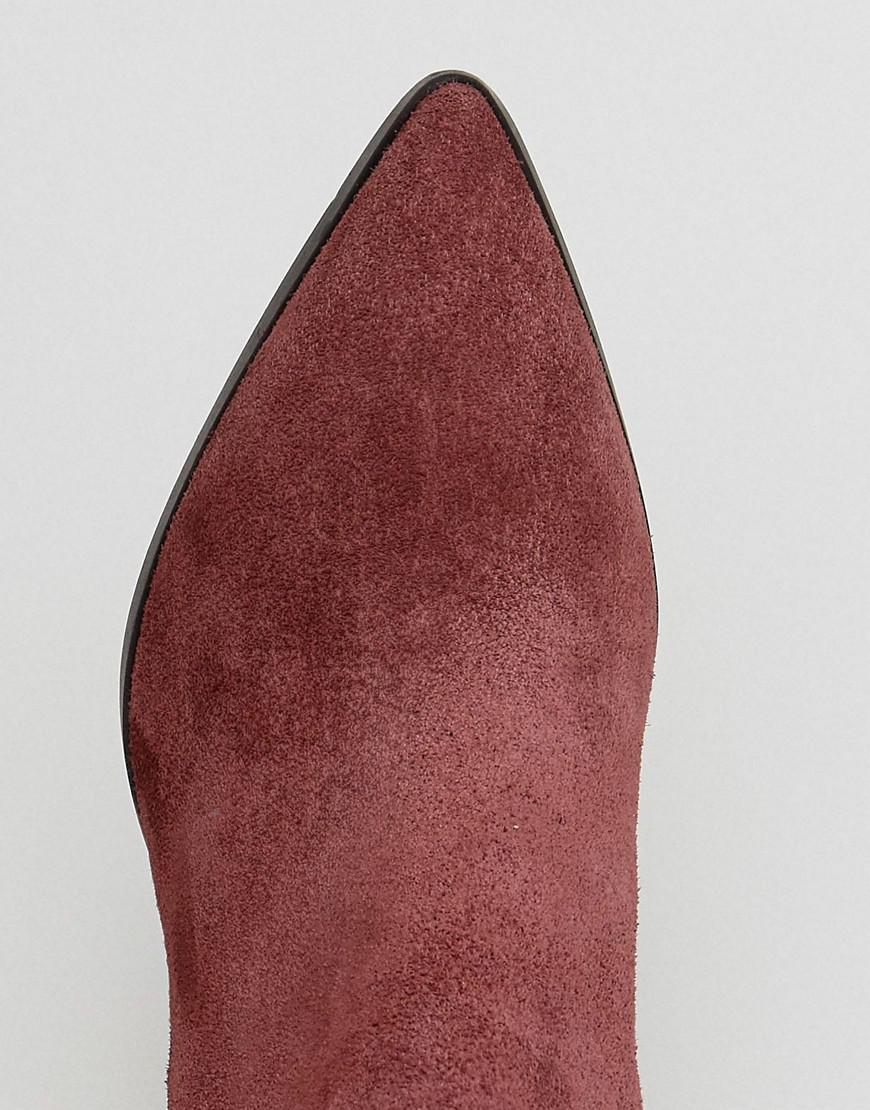 red suede ankle boots ladies