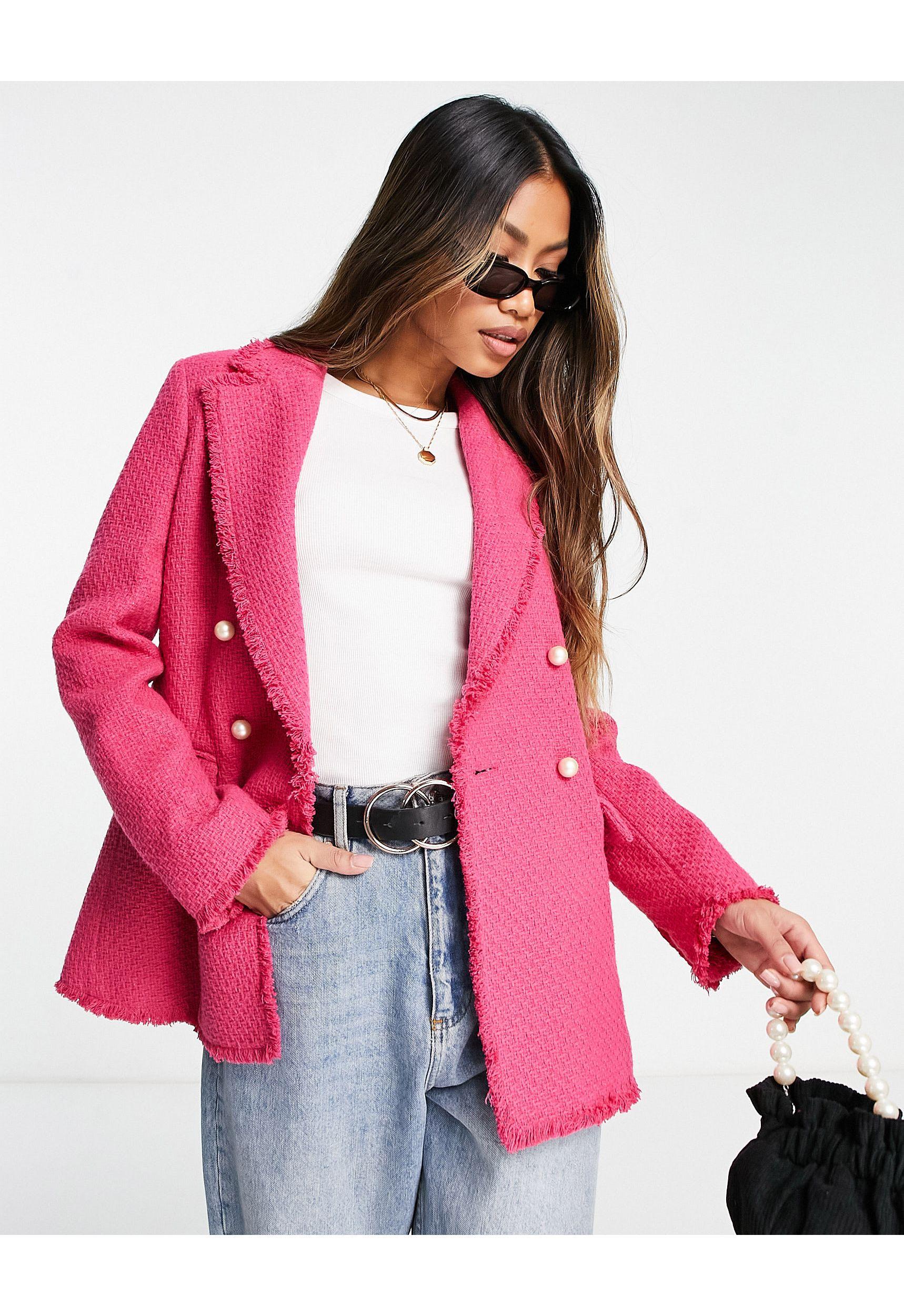 Mango Double Breasted Blazer in Pink Lyst