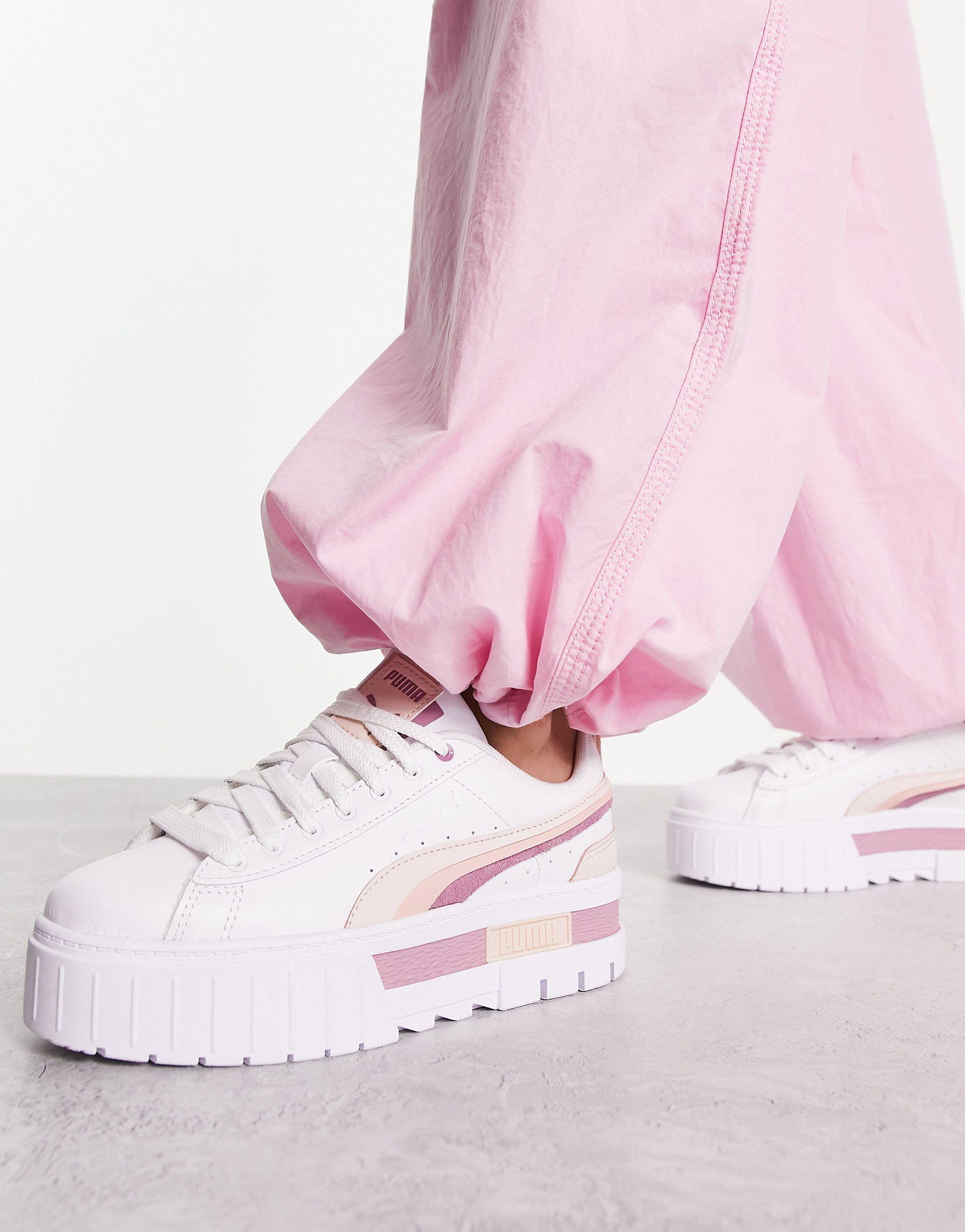 PUMA Mayze Triple Stripe Sneakers in Pink | Lyst