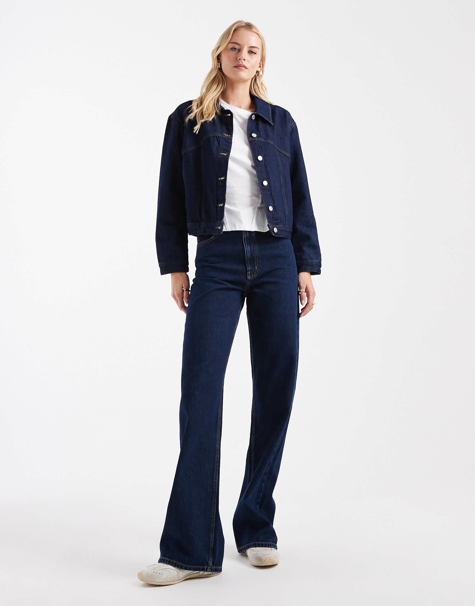 Straight Leg Asos Uk Tall ASOS DESIGN Tall Wide Leg Dad Jeans In