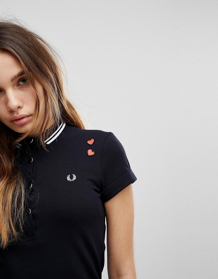 Fred Perry Amy Winehouse Foundation Polo Dress With Heart Embroidery in  Black | Lyst