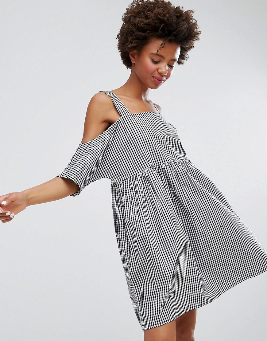 cold shoulder smock dress