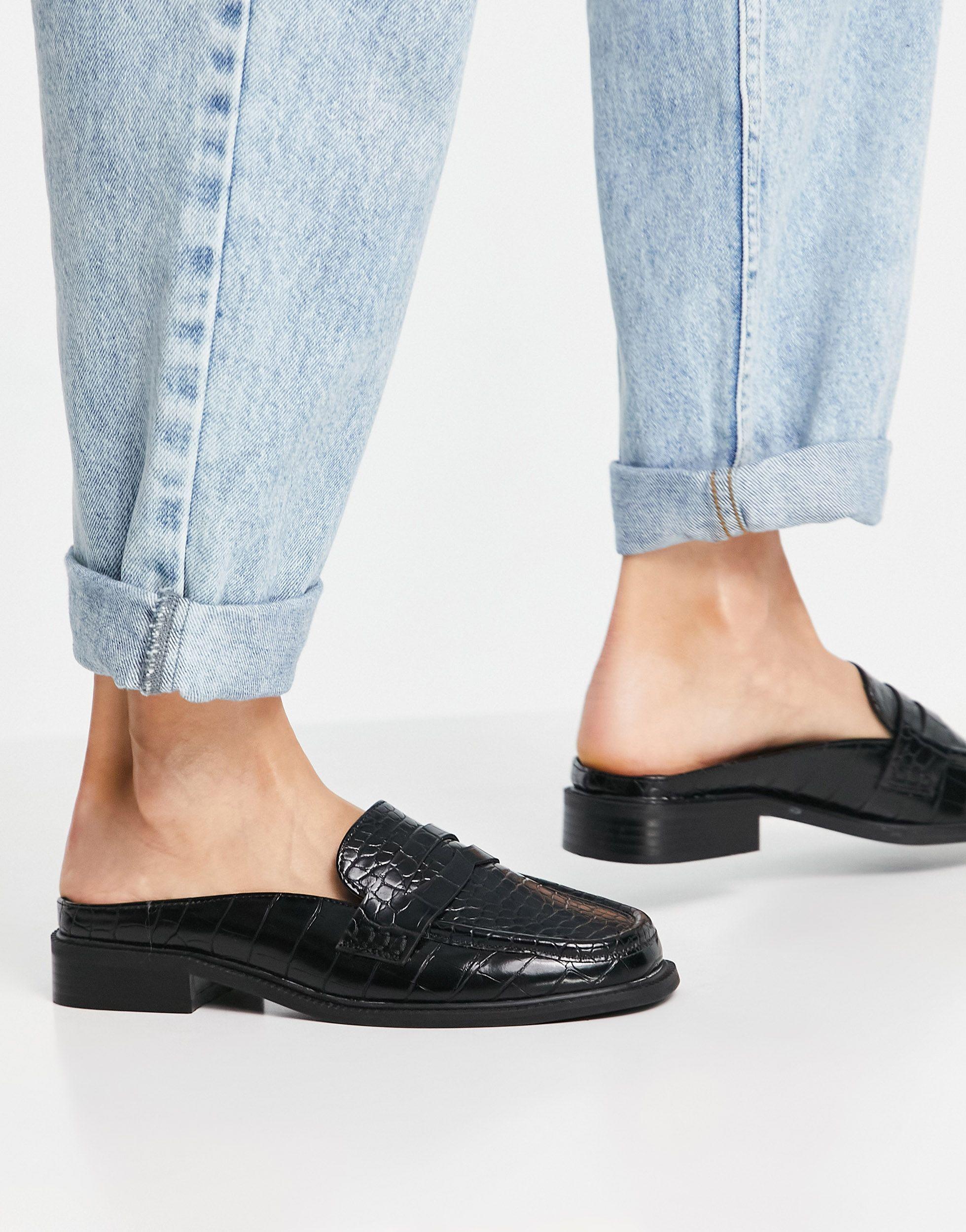 ASOS Maximal 90's Mule Loafers in Black | Lyst