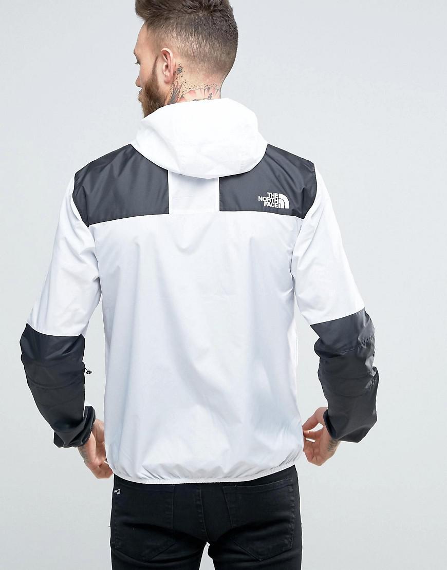 the north face white black