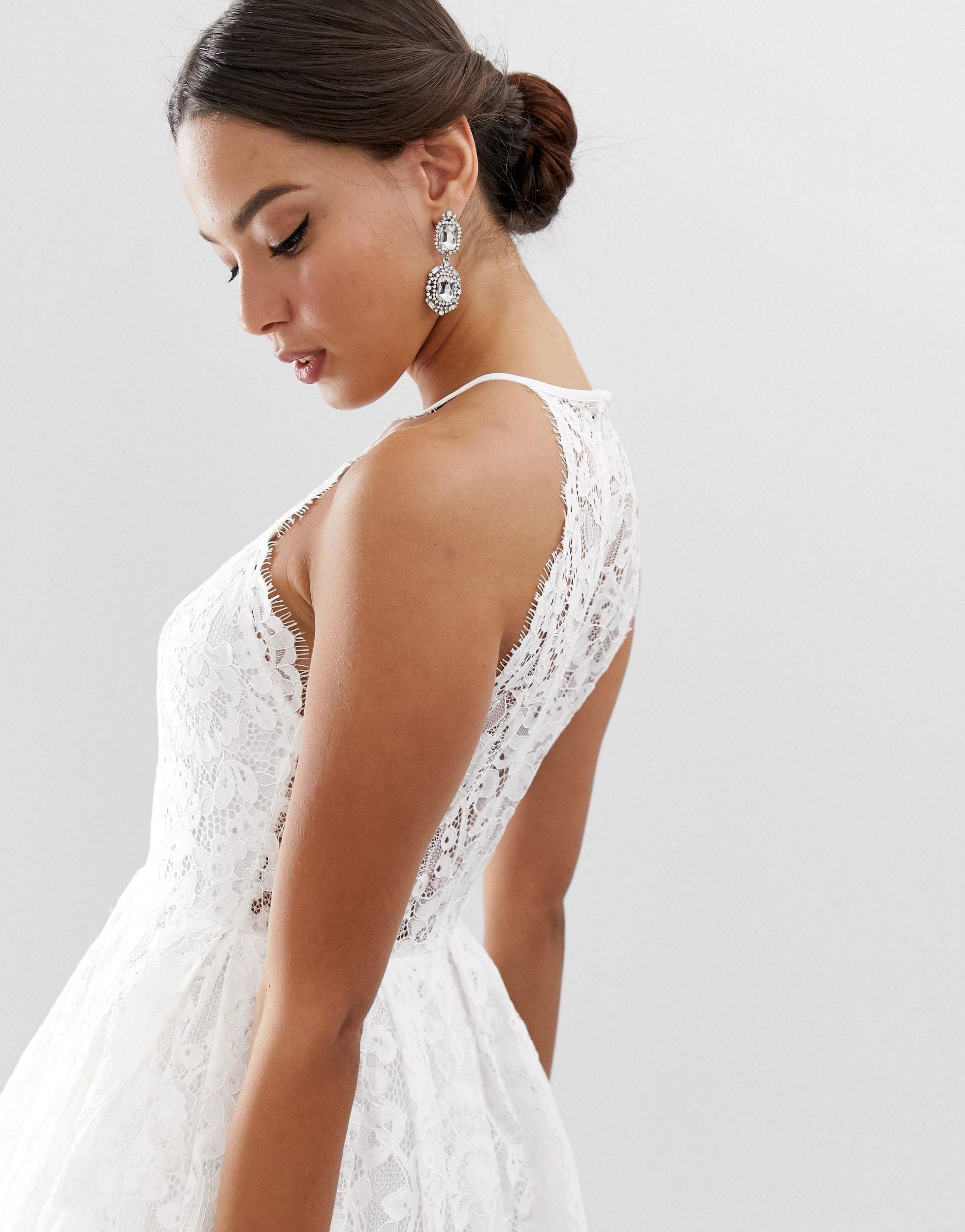 ASOS Amalie Lace Halter Neck Maxi Wedding Dress in White Lyst UK